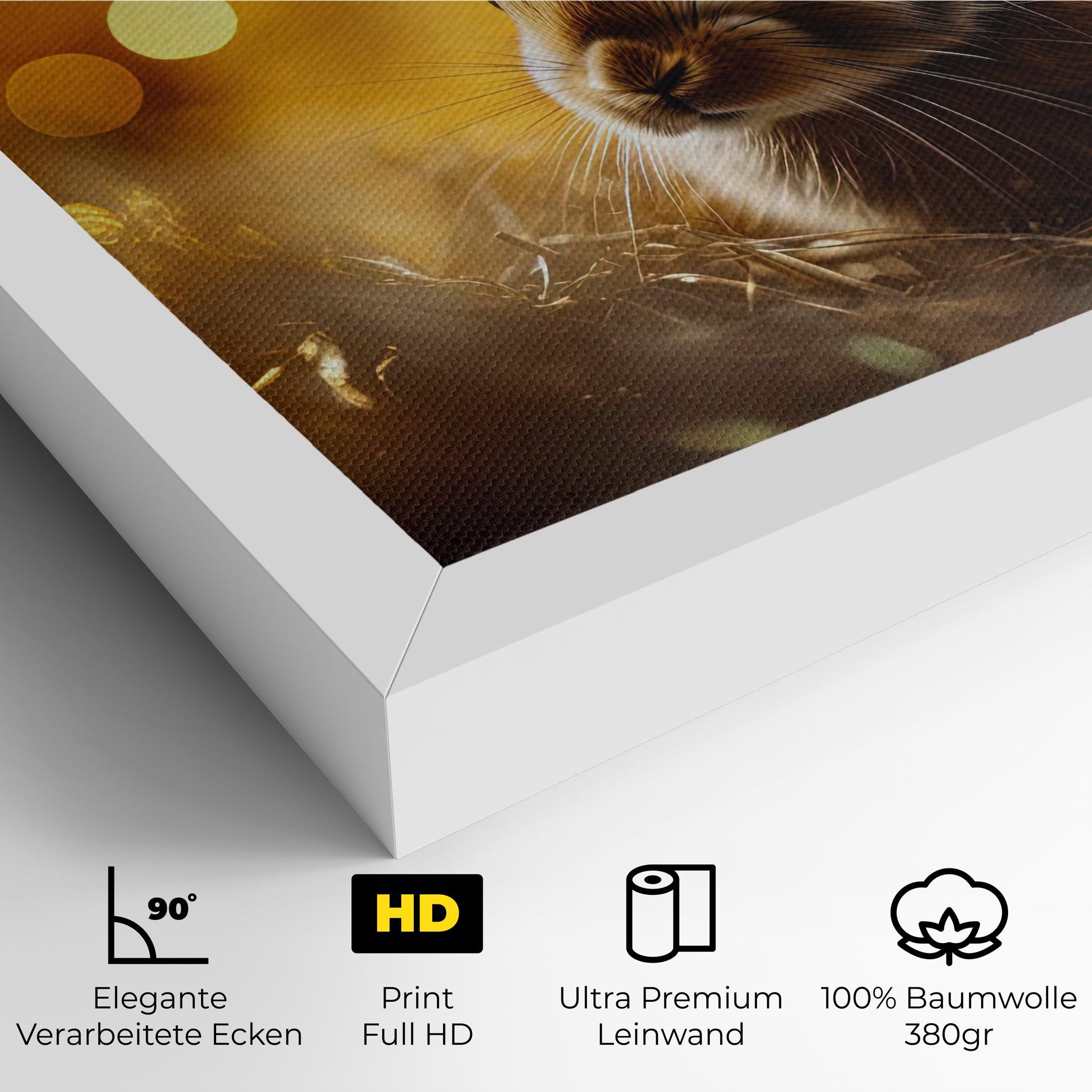 Leinwandbild Gold Lights Bunny mockup 4