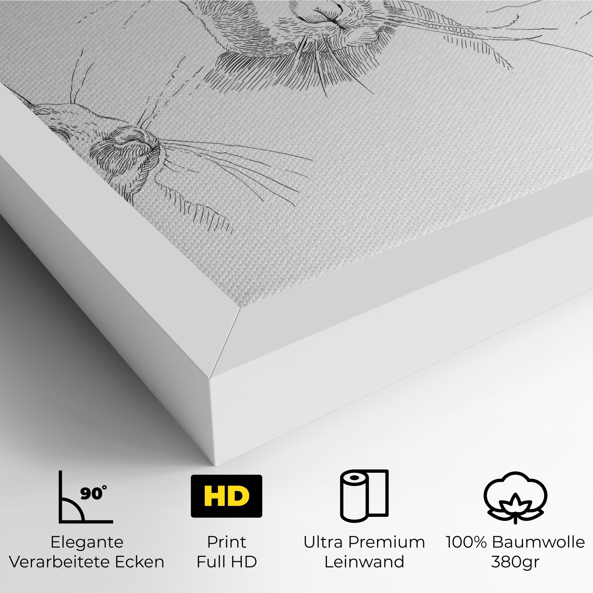 Leinwandbild Hand Drawn Bunny mockup 4