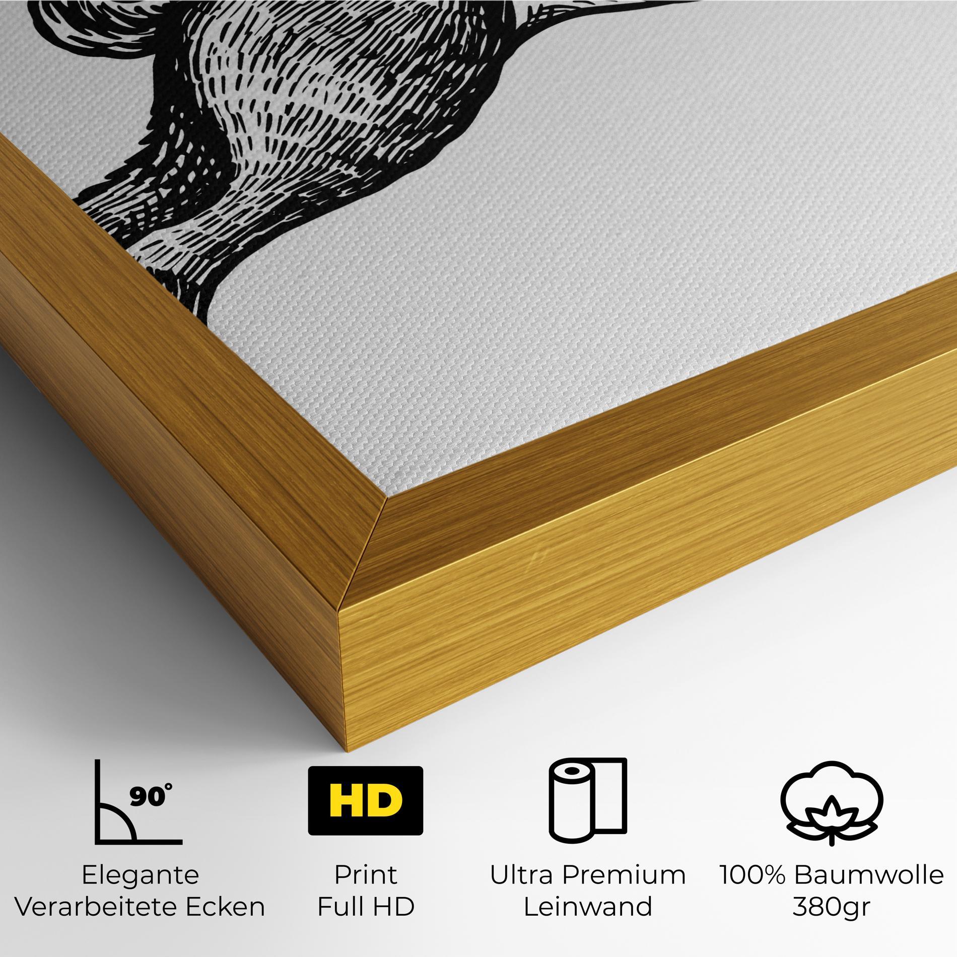 Leinwandbild Black Line Bunny mockup 4