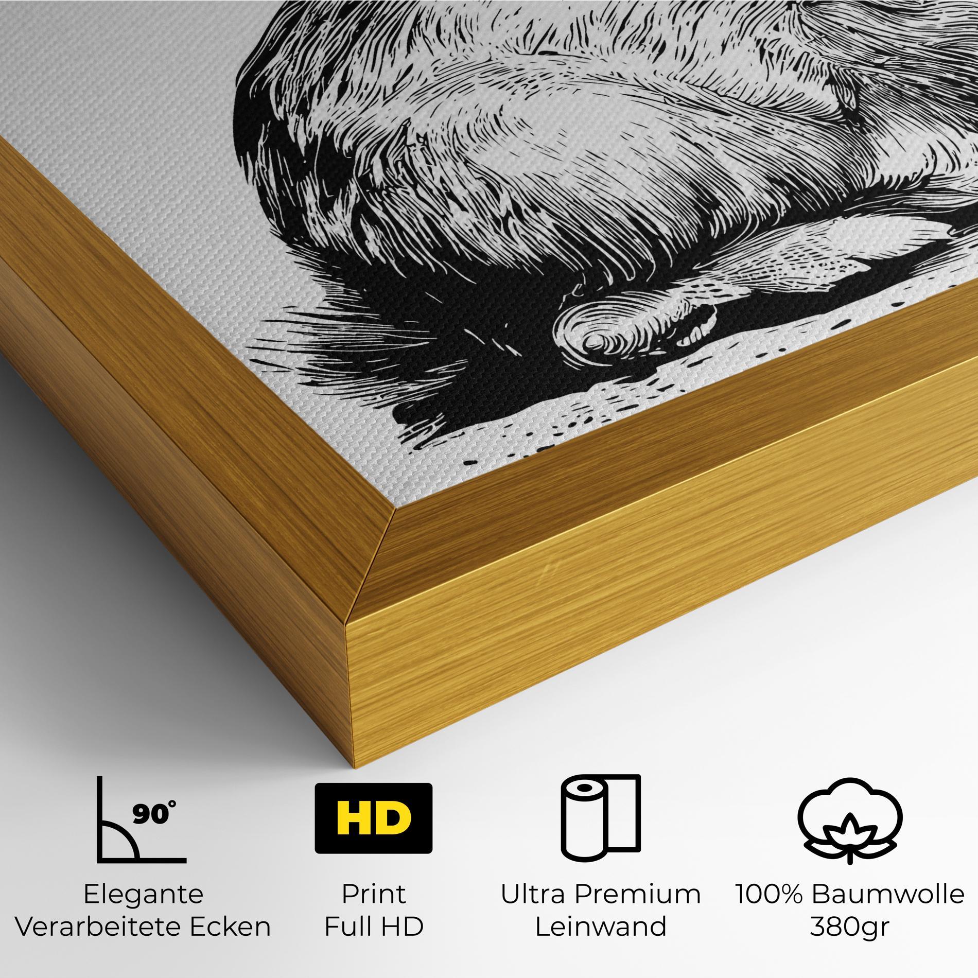 Leinwandbild Bunny Black Lines mockup 4