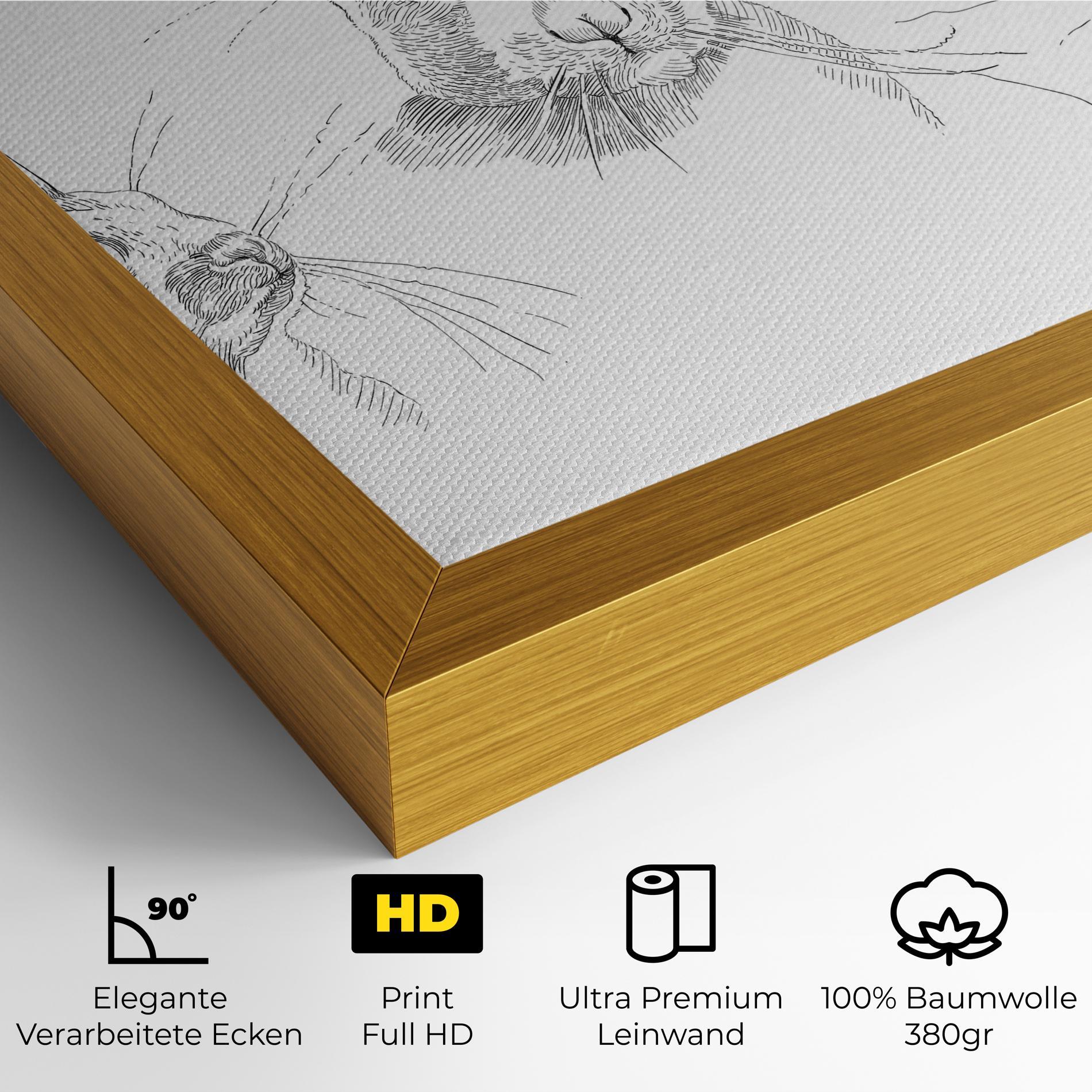 Leinwandbild Hand Drawn Bunny mockup 4