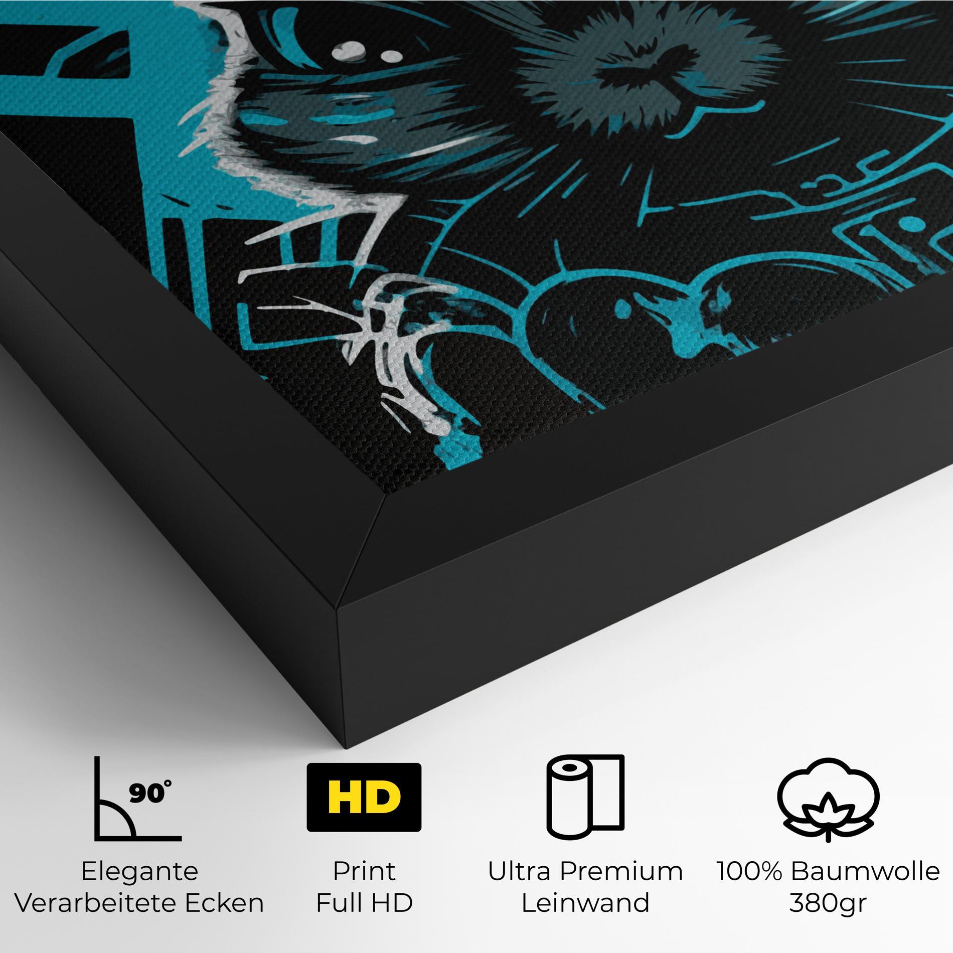 Leinwandbild Grey Blue Bunny mockup 4