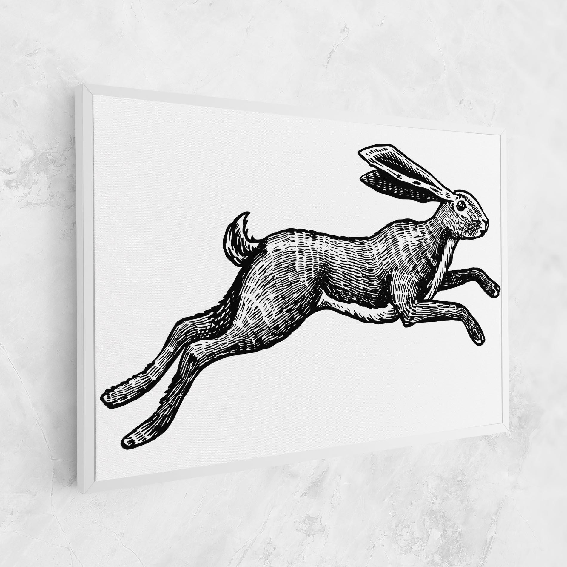Leinwandbild Black Line Bunny mockup 1