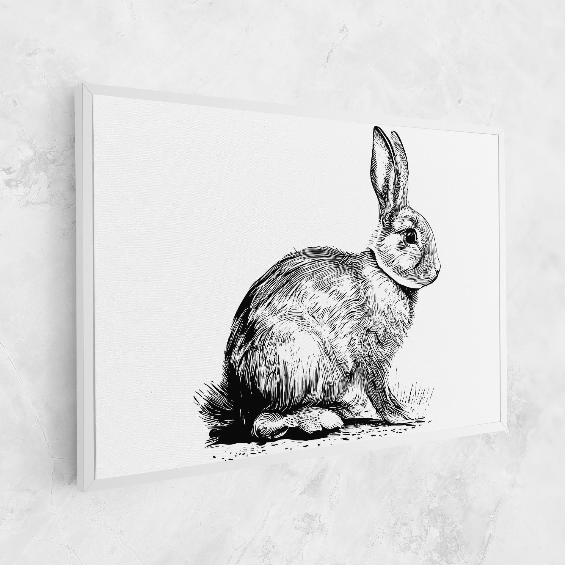 Leinwandbild Bunny Black Lines mockup 1