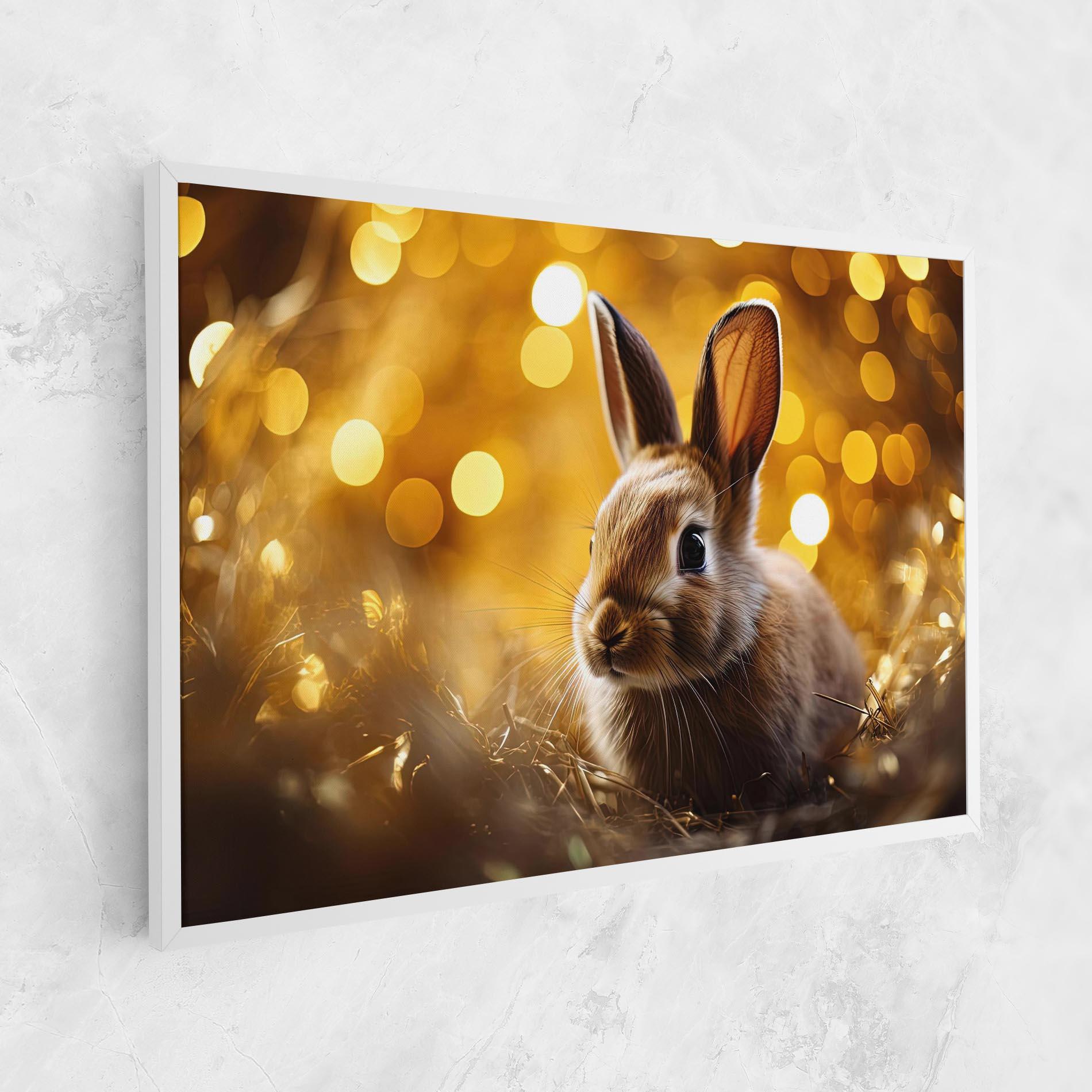 Leinwandbild Gold Lights Bunny mockup 1