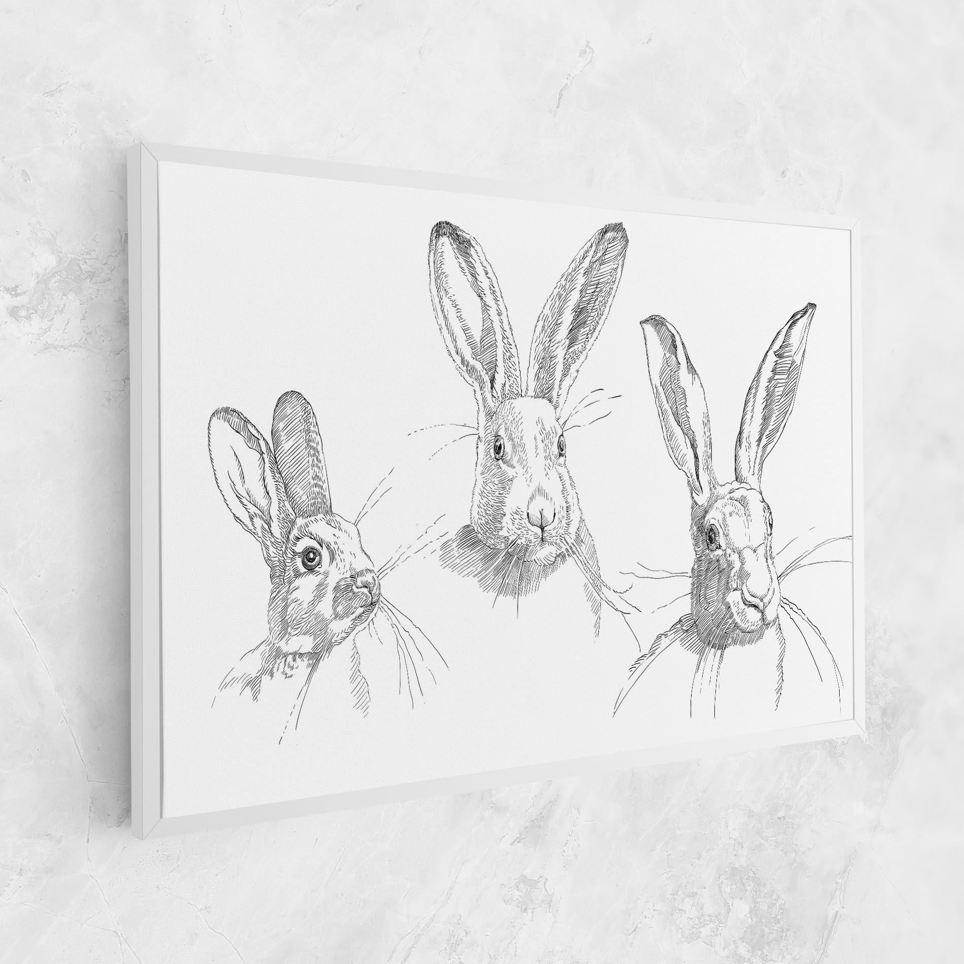 Leinwandbild Hand Drawn Bunny mockup 1
