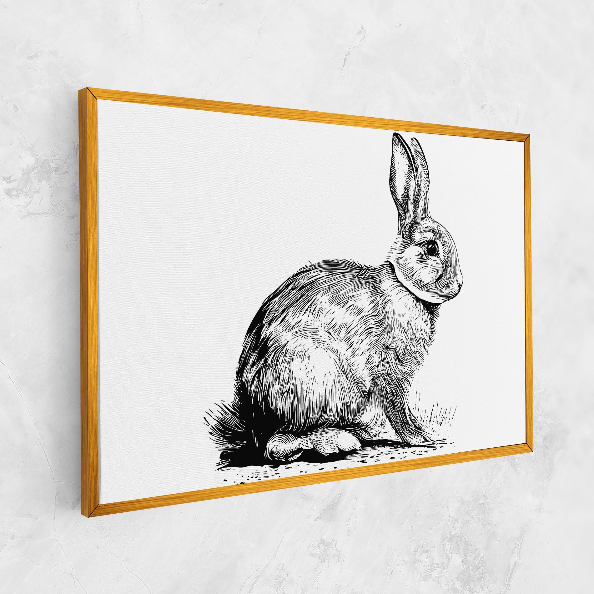 Leinwandbild Bunny Black Lines mockup 1