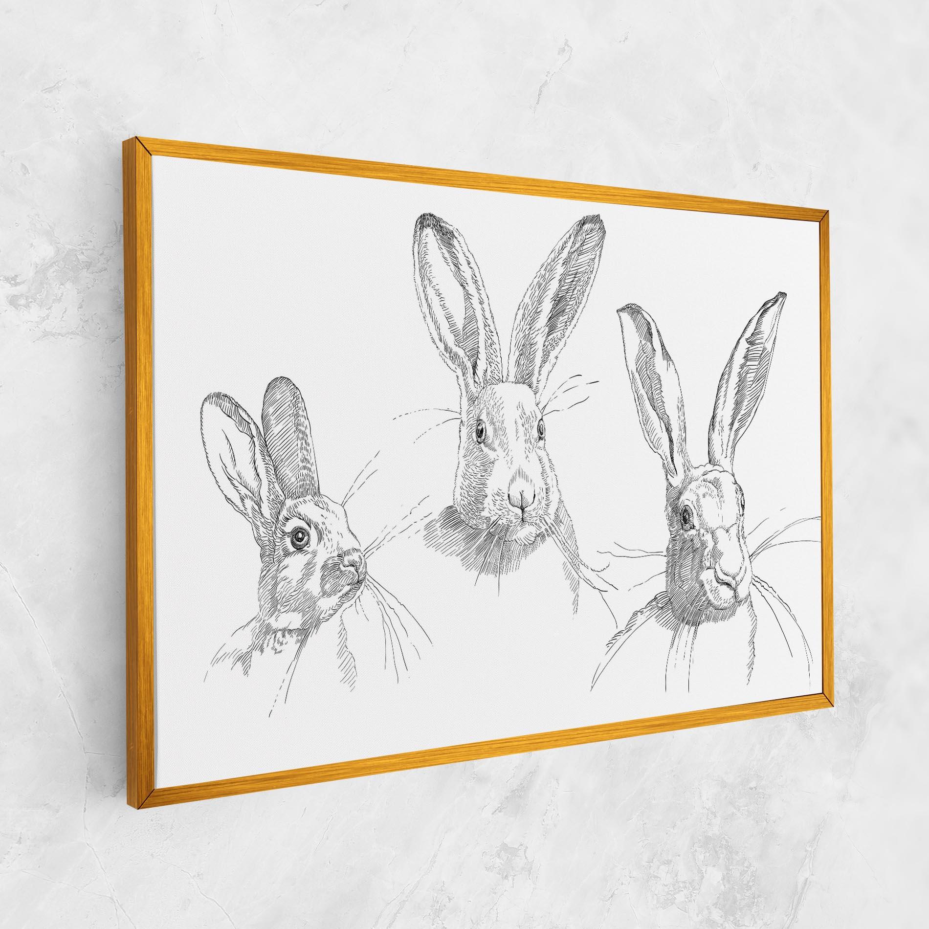 Leinwandbild Hand Drawn Bunny mockup 1