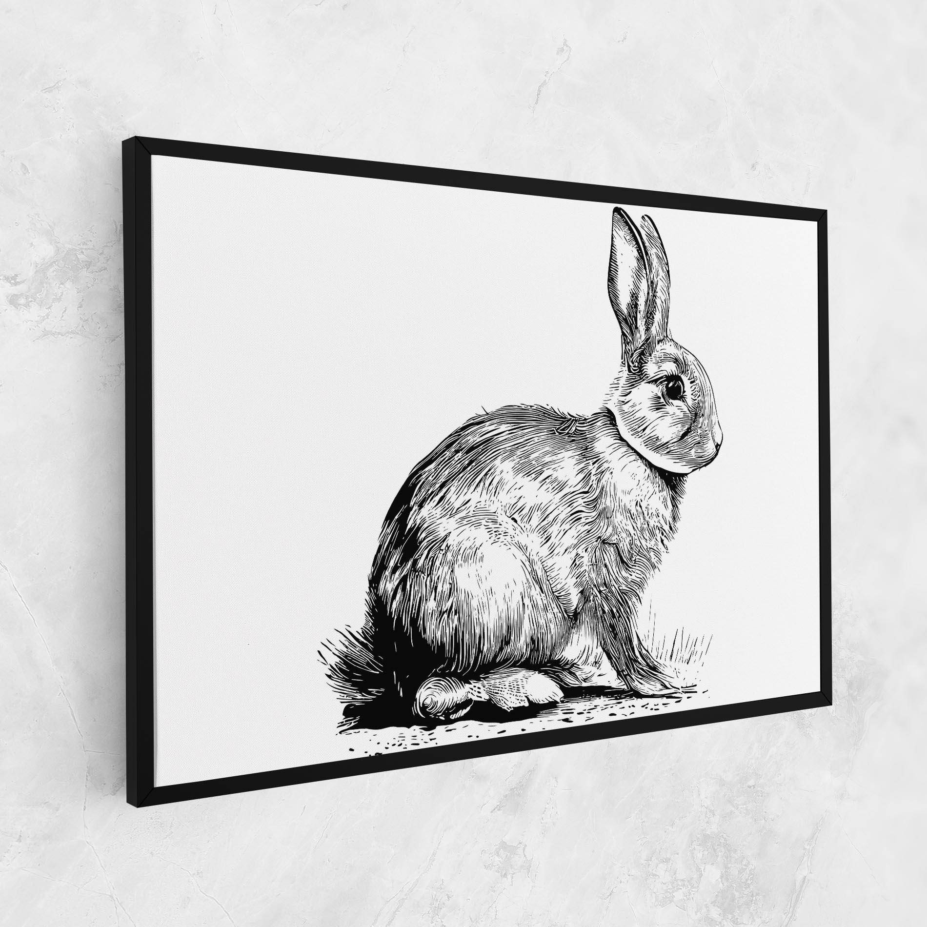 Leinwandbild Bunny Black Lines mockup 1