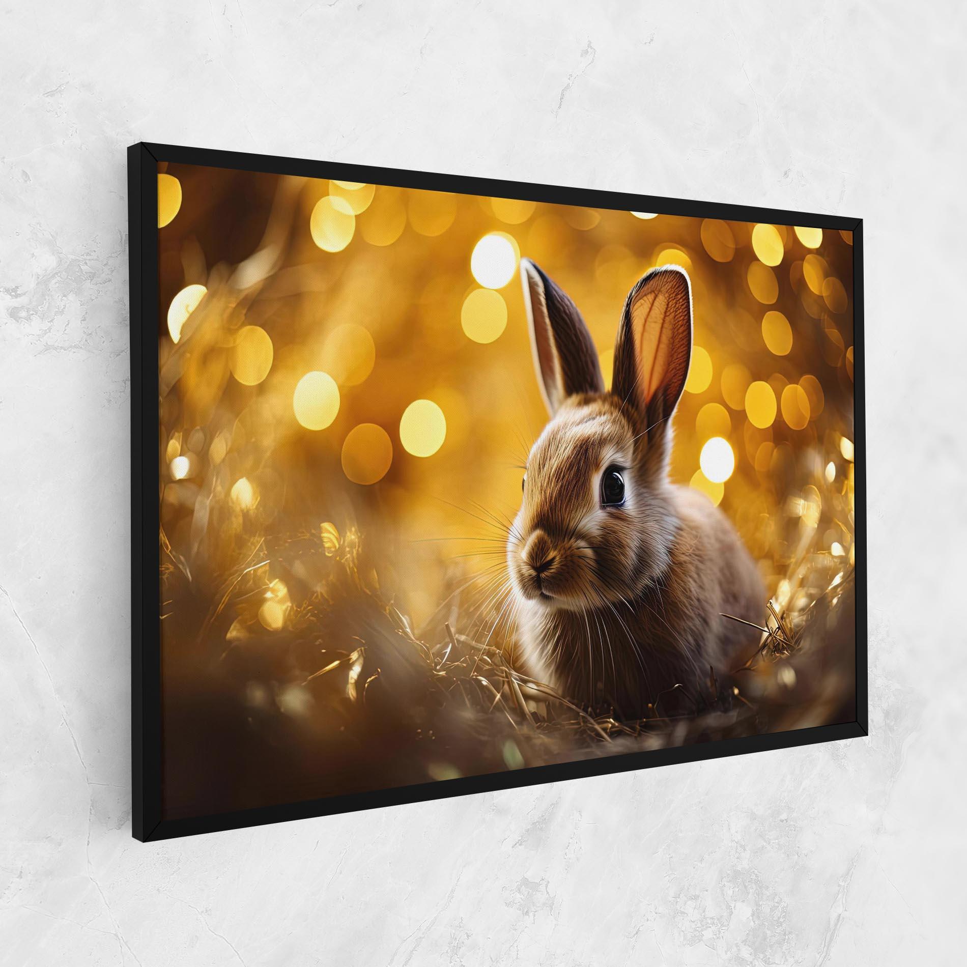 Leinwandbild Gold Lights Bunny mockup 1