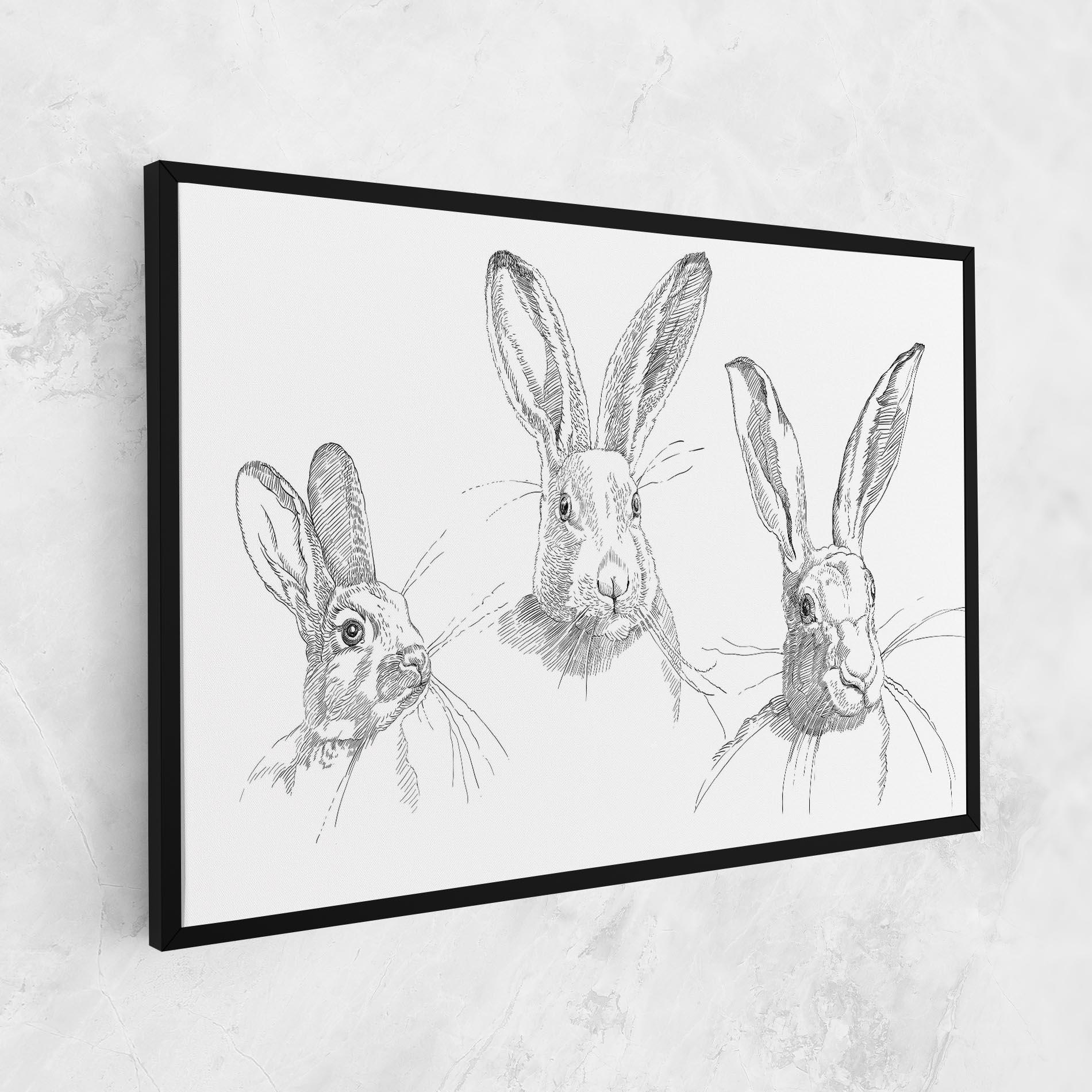 Leinwandbild Hand Drawn Bunny mockup 1