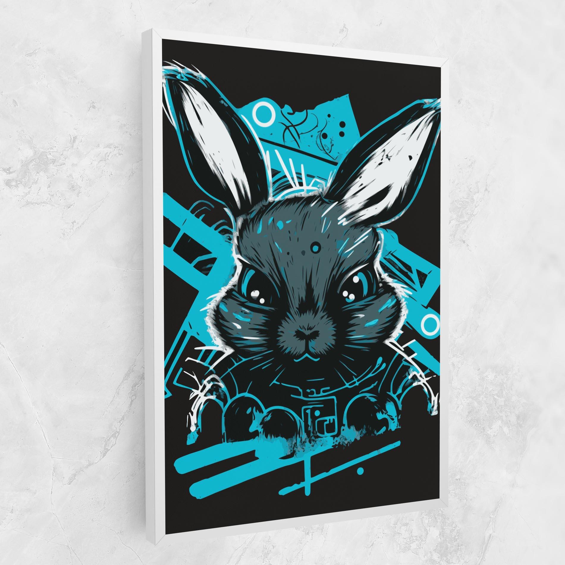 Leinwandbild Grey Blue Bunny mockup 1