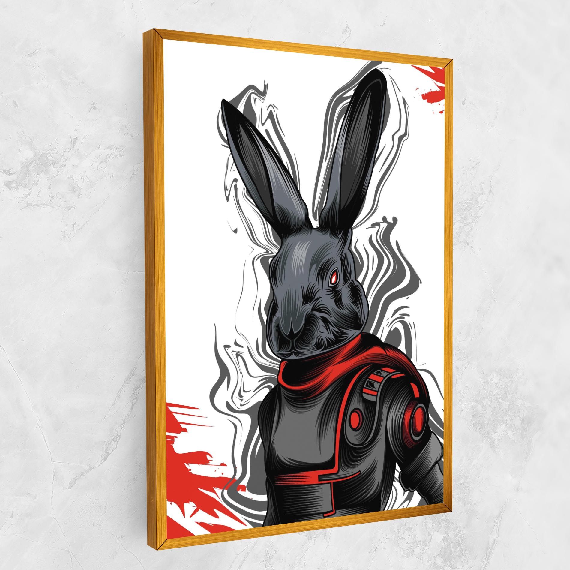 Cyborg Red Bunny mockup 1