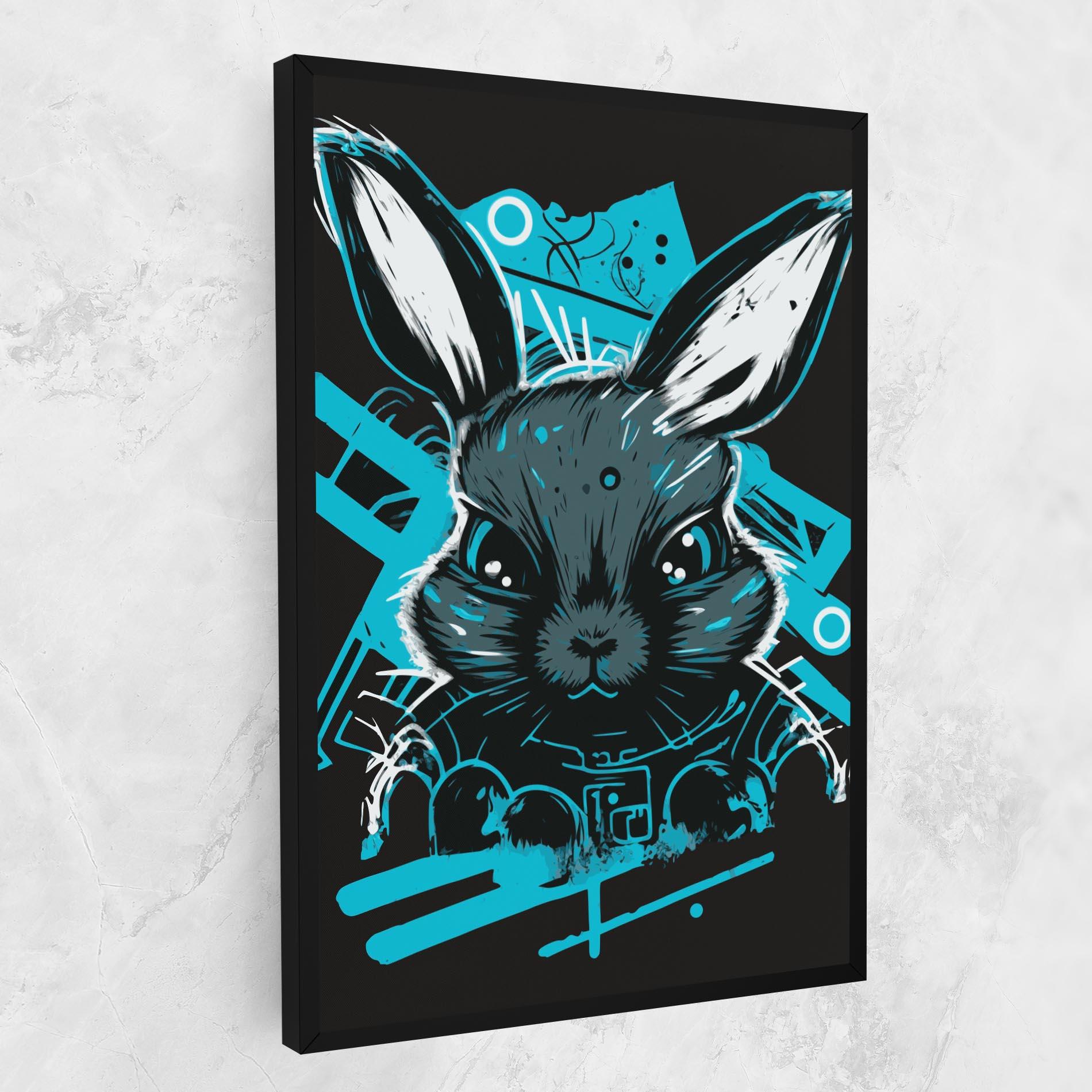 Leinwandbild Grey Blue Bunny mockup 1