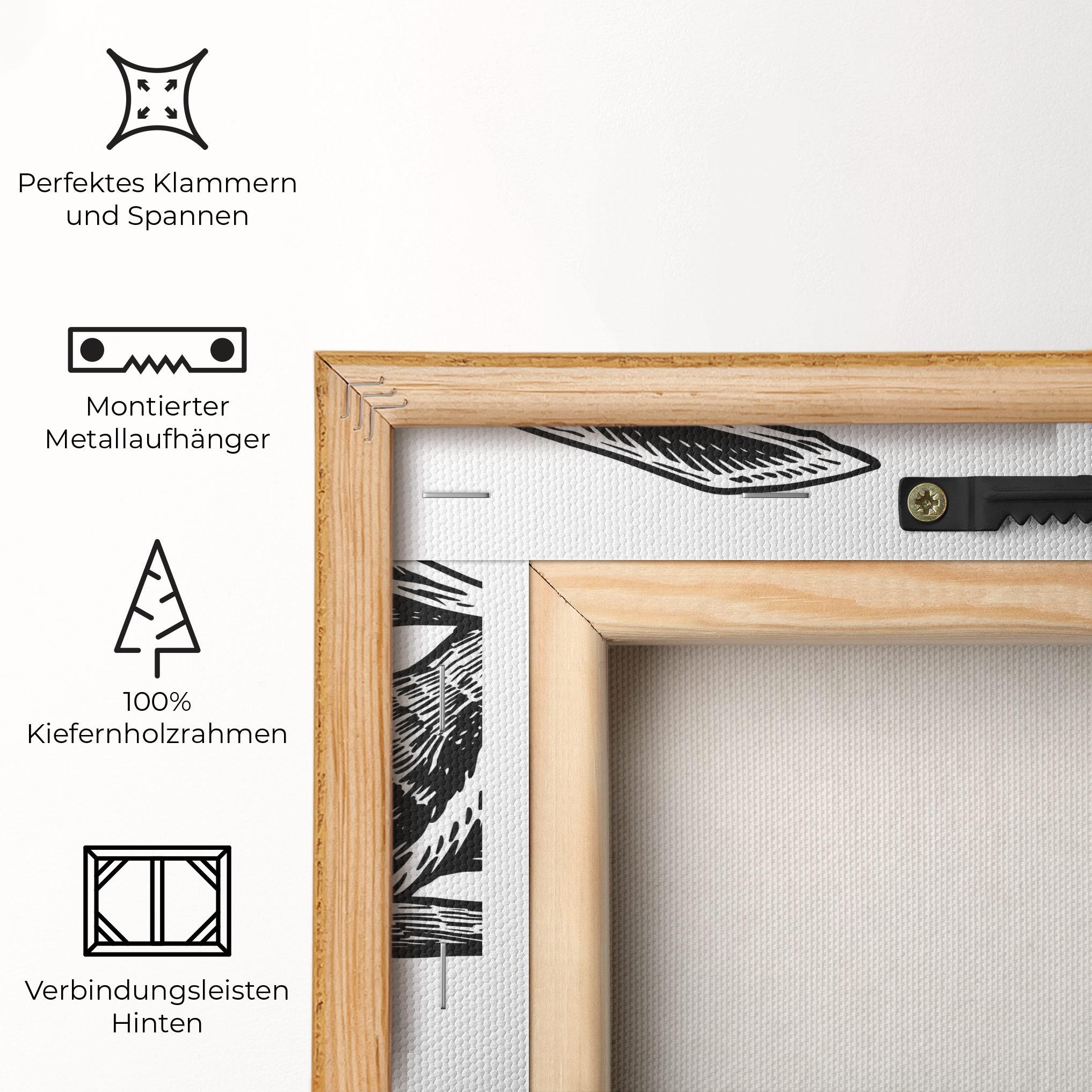 Leinwandbild Black Line Bunny mockup 5