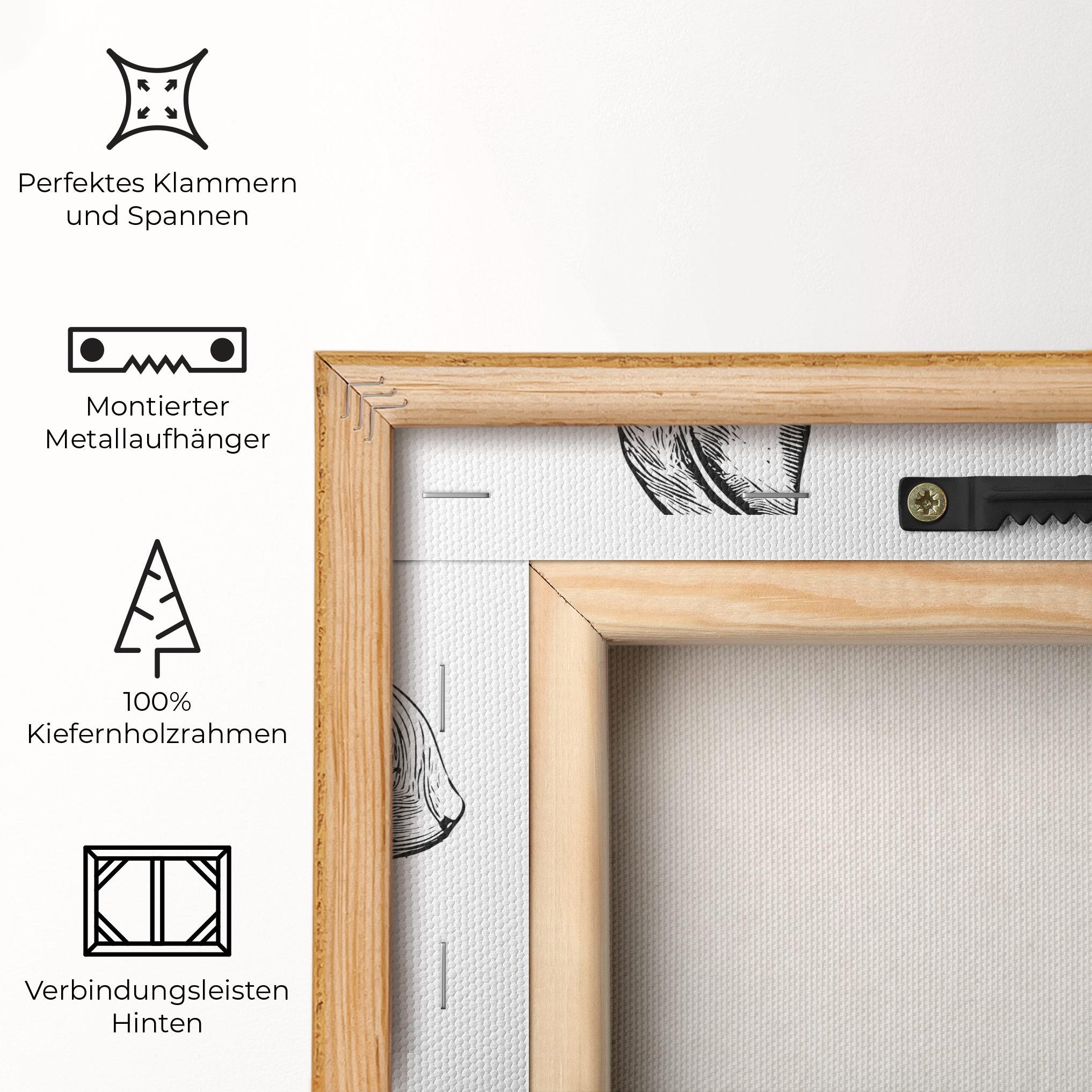 Leinwandbild Bunny Black Lines mockup 5