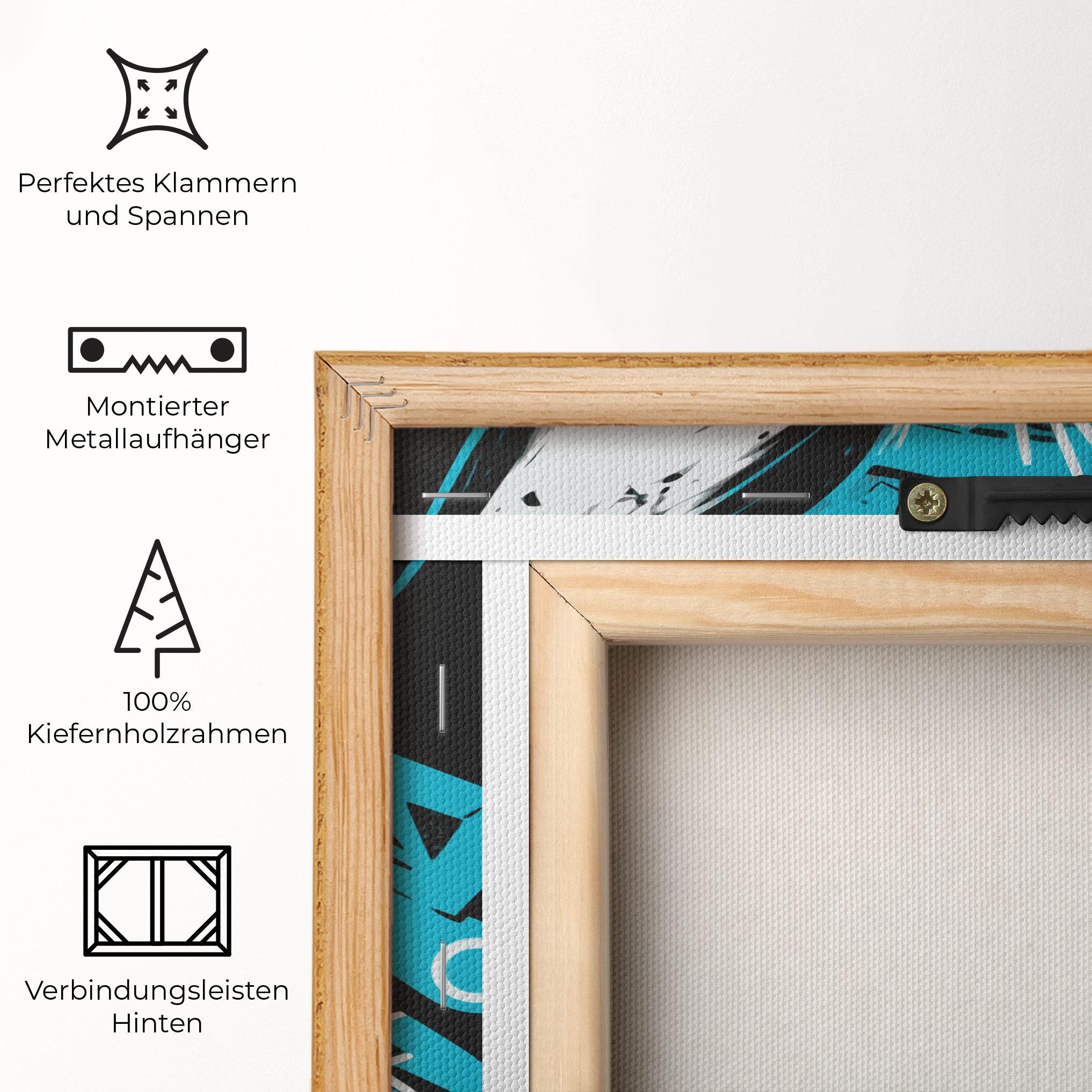 Leinwandbild Grey Blue Bunny mockup 5