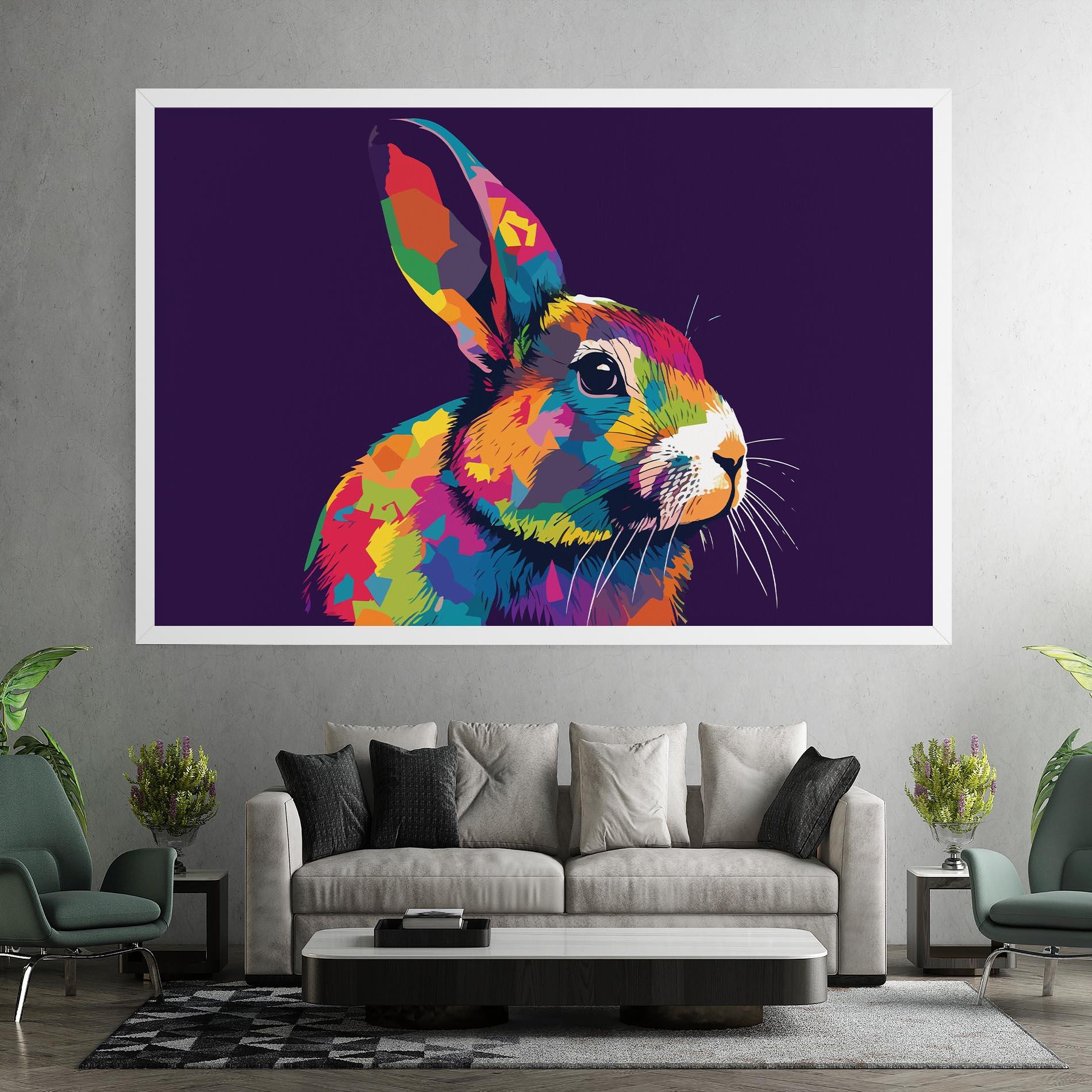 Leinwandbild Bunny On Purple mockup 7
