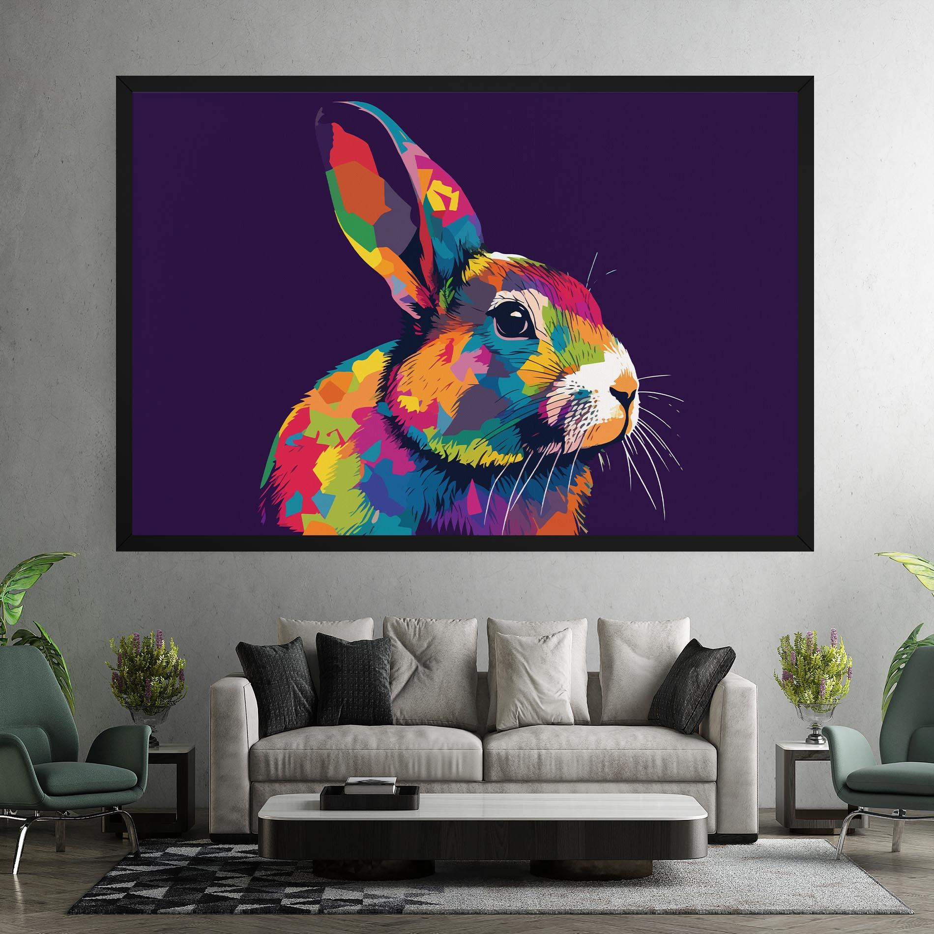 Leinwandbild Bunny On Purple mockup 7