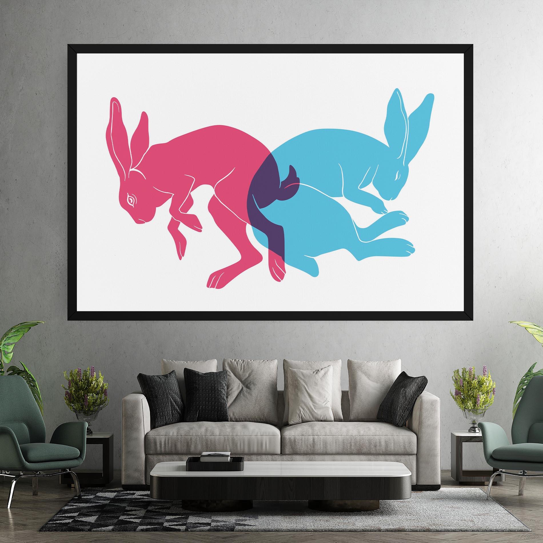 Leinwandbild Rabbits Riso mockup 7