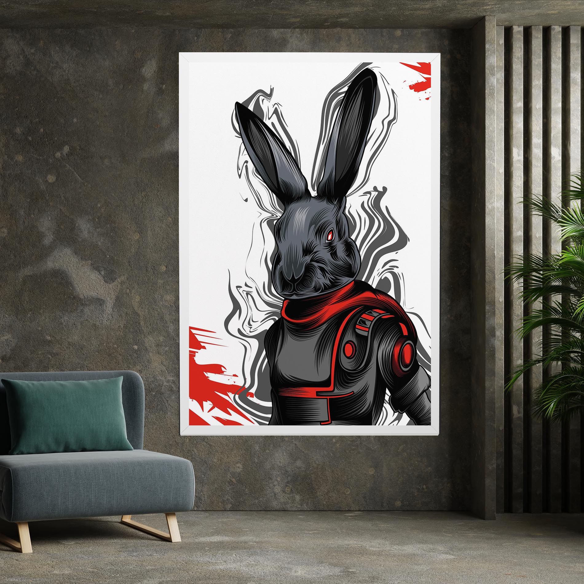 Cyborg Red Bunny mockup 7
