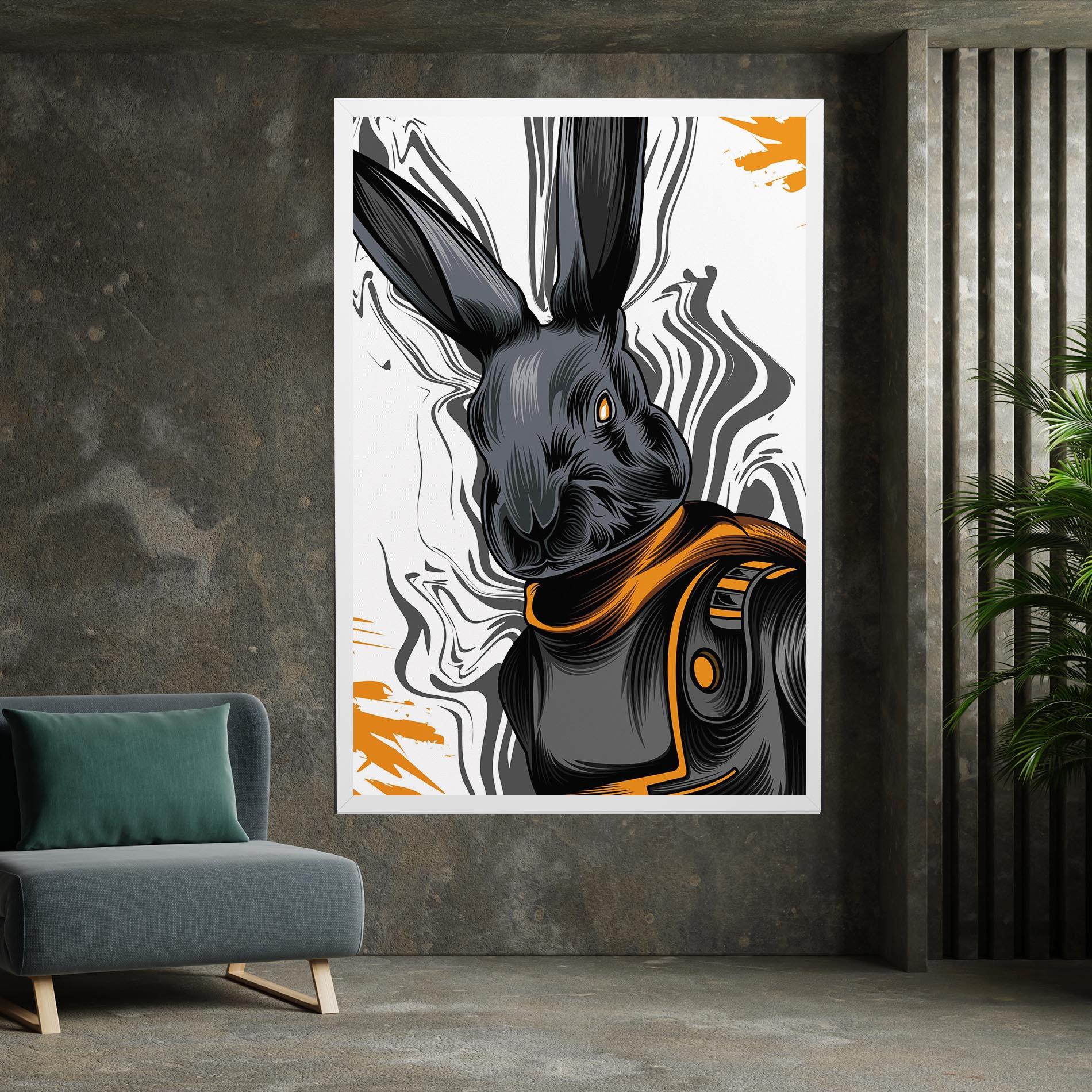 Leinwandbild Cyborg Yellow Bunny mockup 7