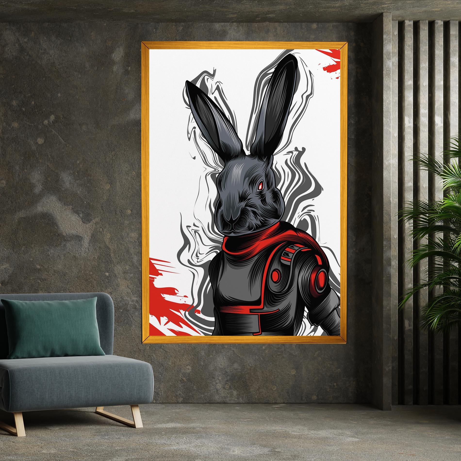 Leinwandbild Cyborg Red Bunny mockup 7