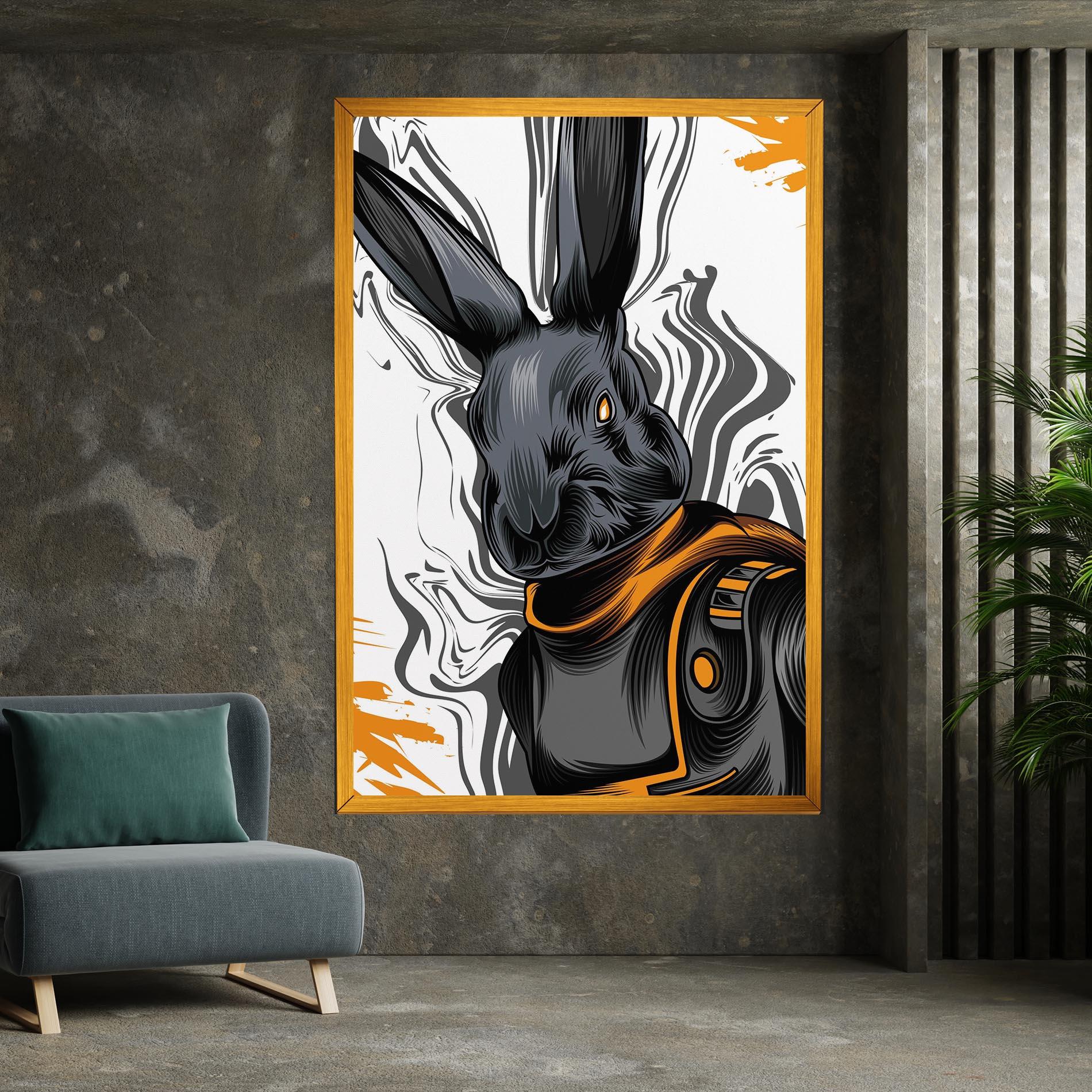 Leinwandbild Cyborg Yellow Bunny mockup 7