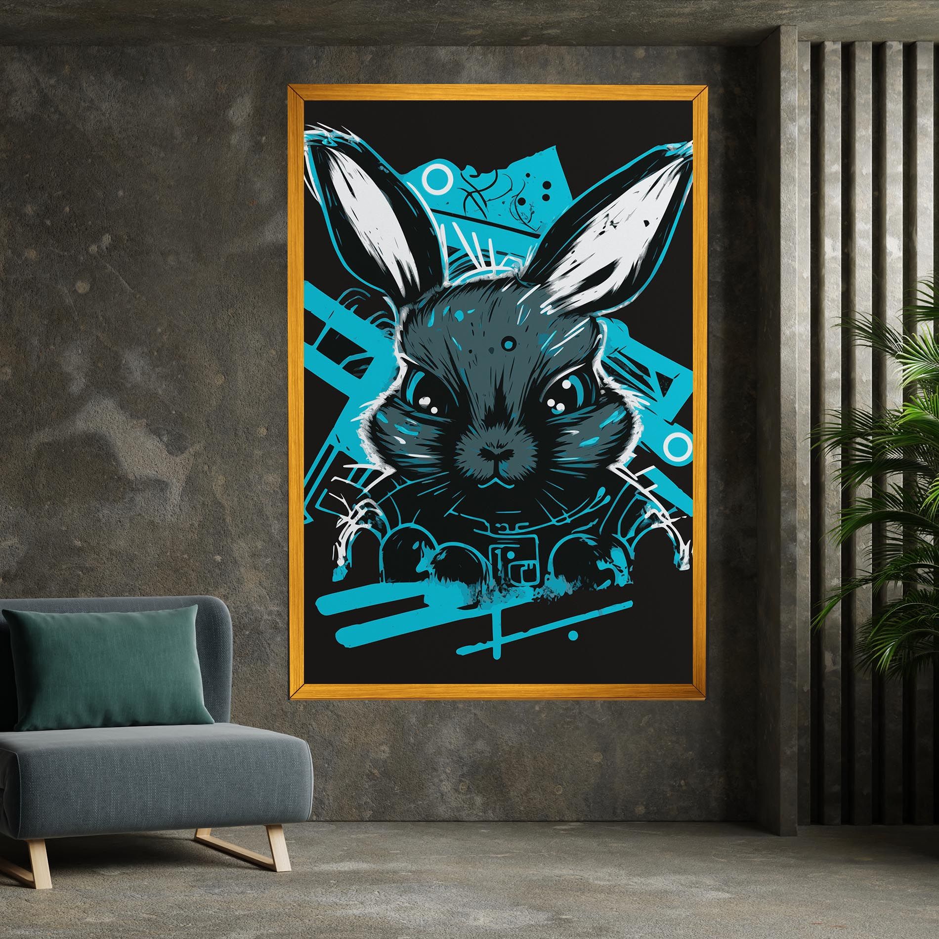 Grey Blue Bunny mockup 7