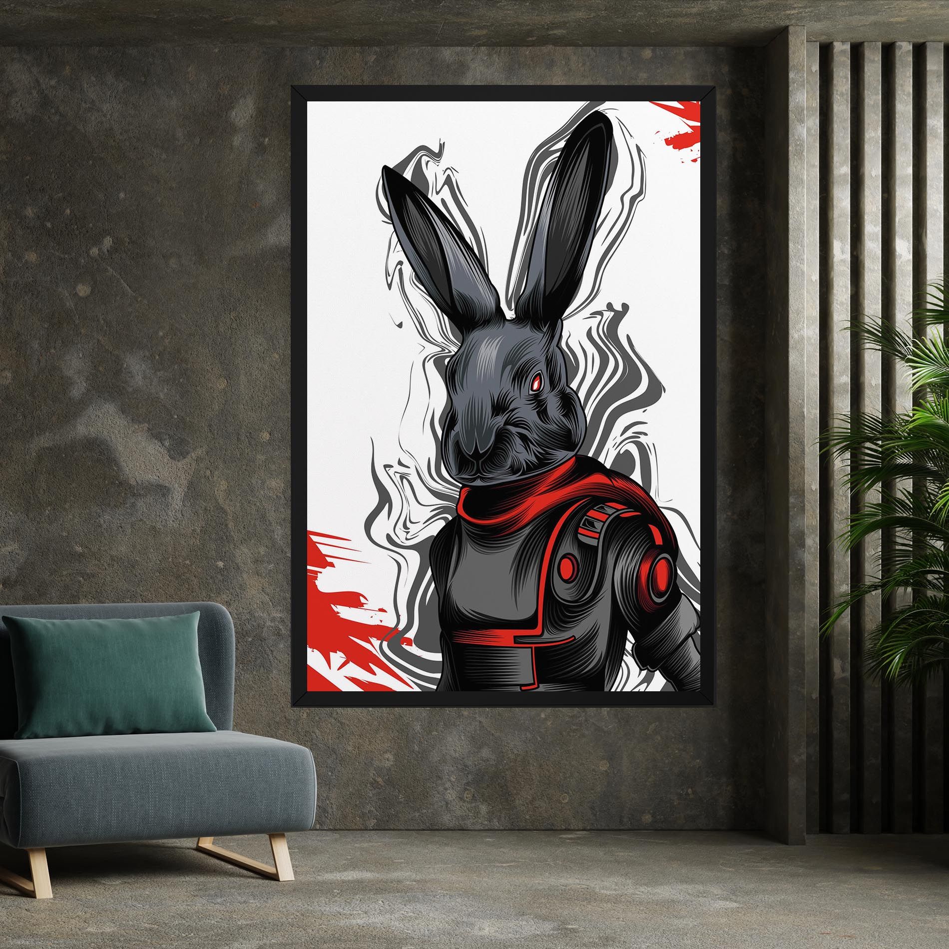 Cyborg Red Bunny mockup 7