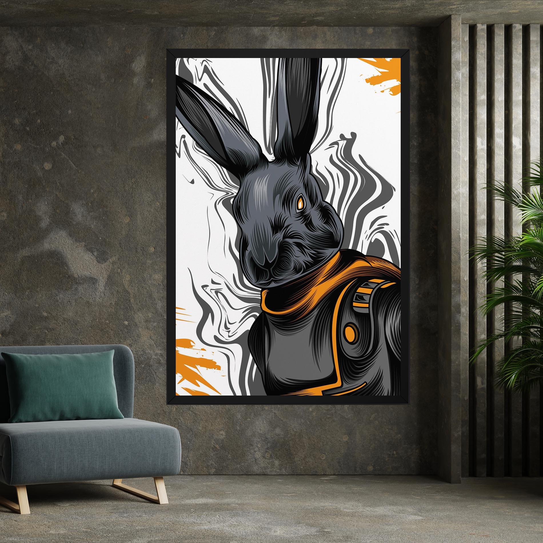 Leinwandbild Cyborg Yellow Bunny mockup 7