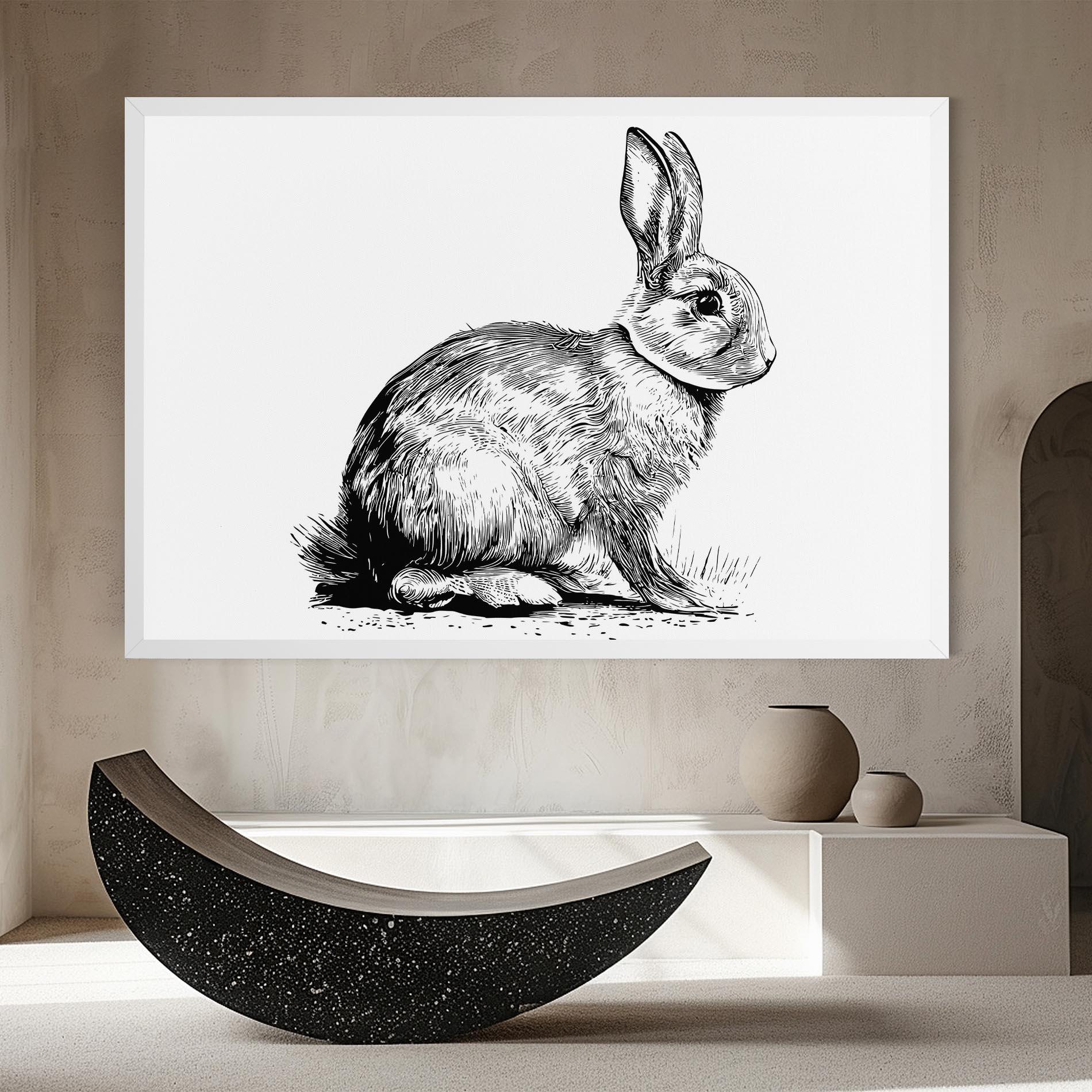Leinwandbild Bunny Black Lines mockup 8