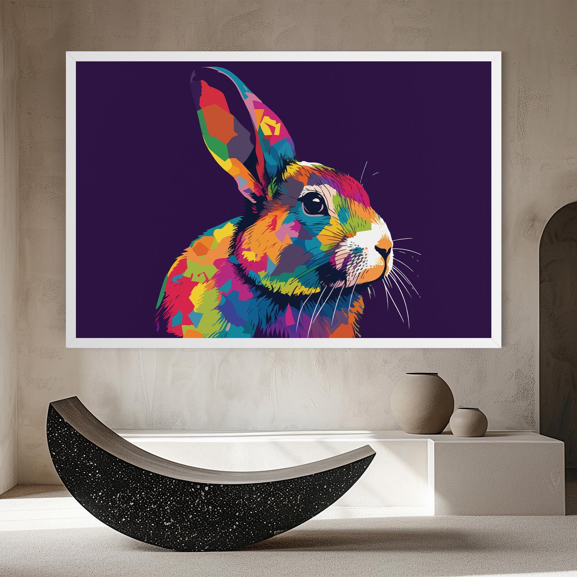 Leinwandbild Bunny On Purple mockup 8