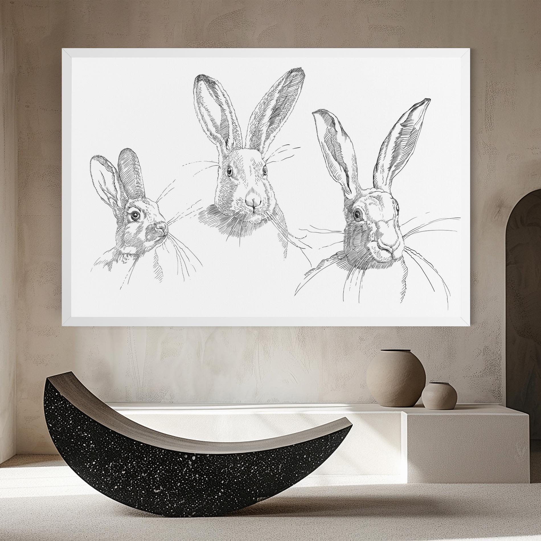 Leinwandbild Hand Drawn Bunny mockup 8