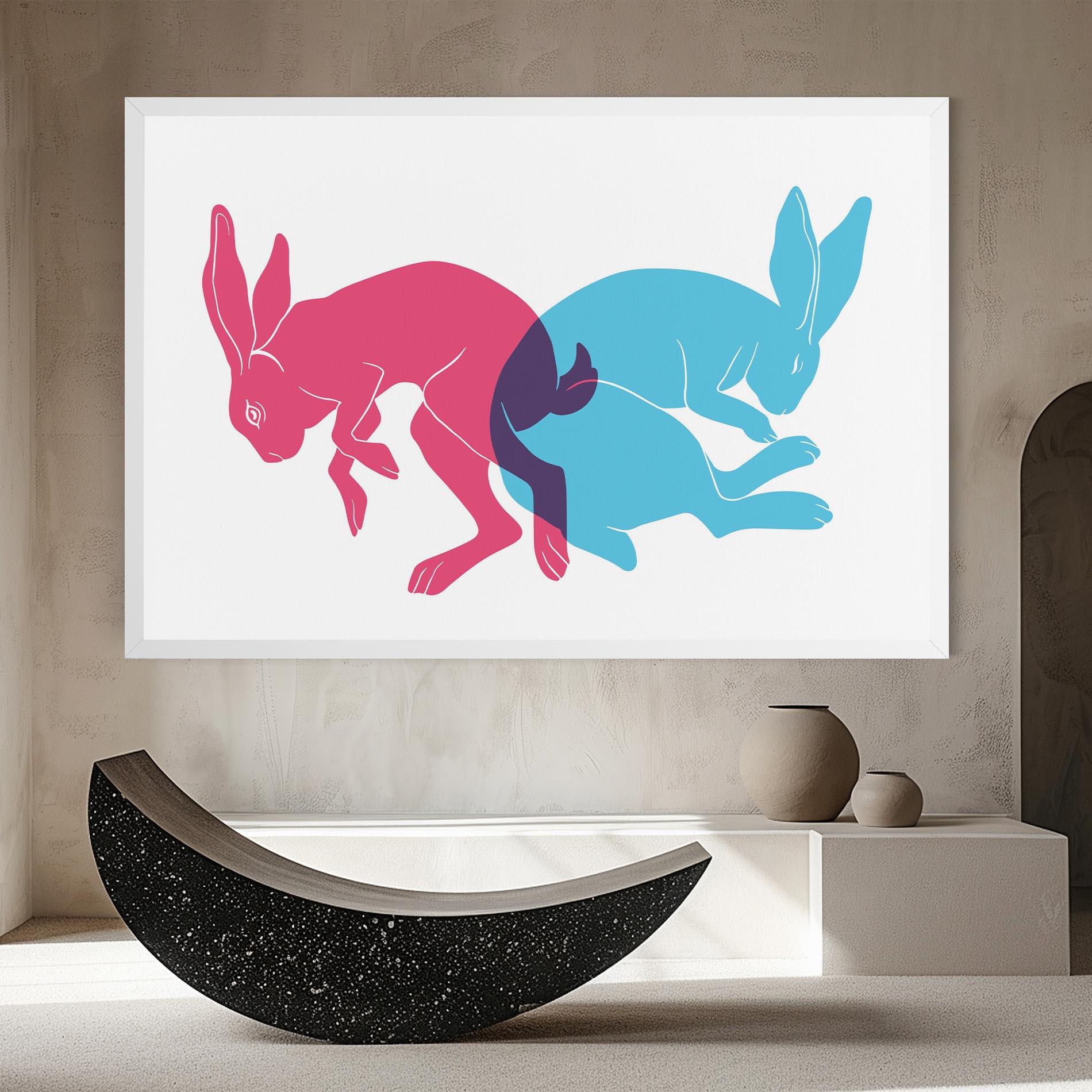 Leinwandbild Rabbits Riso mockup 8
