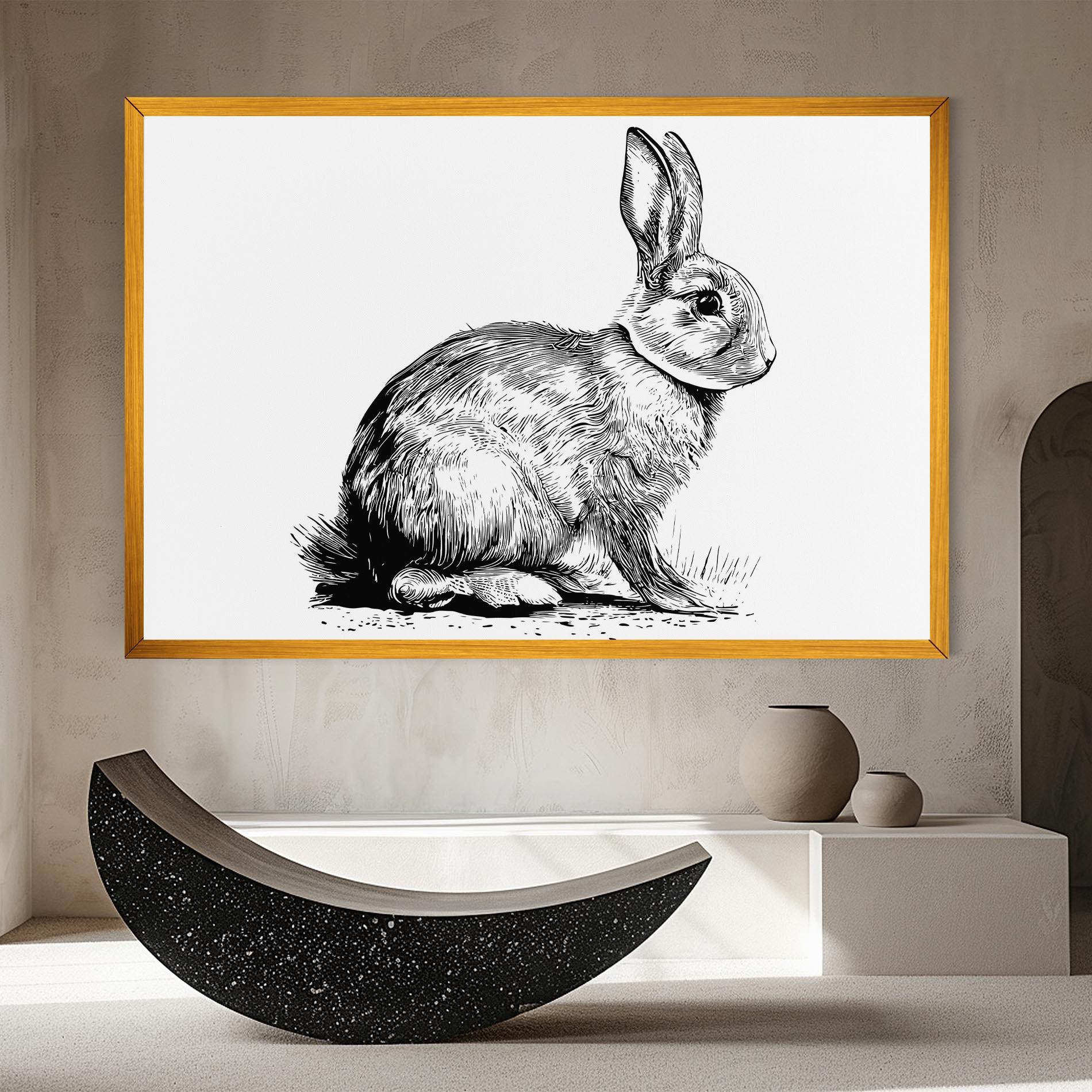 Leinwandbild Bunny Black Lines mockup 8