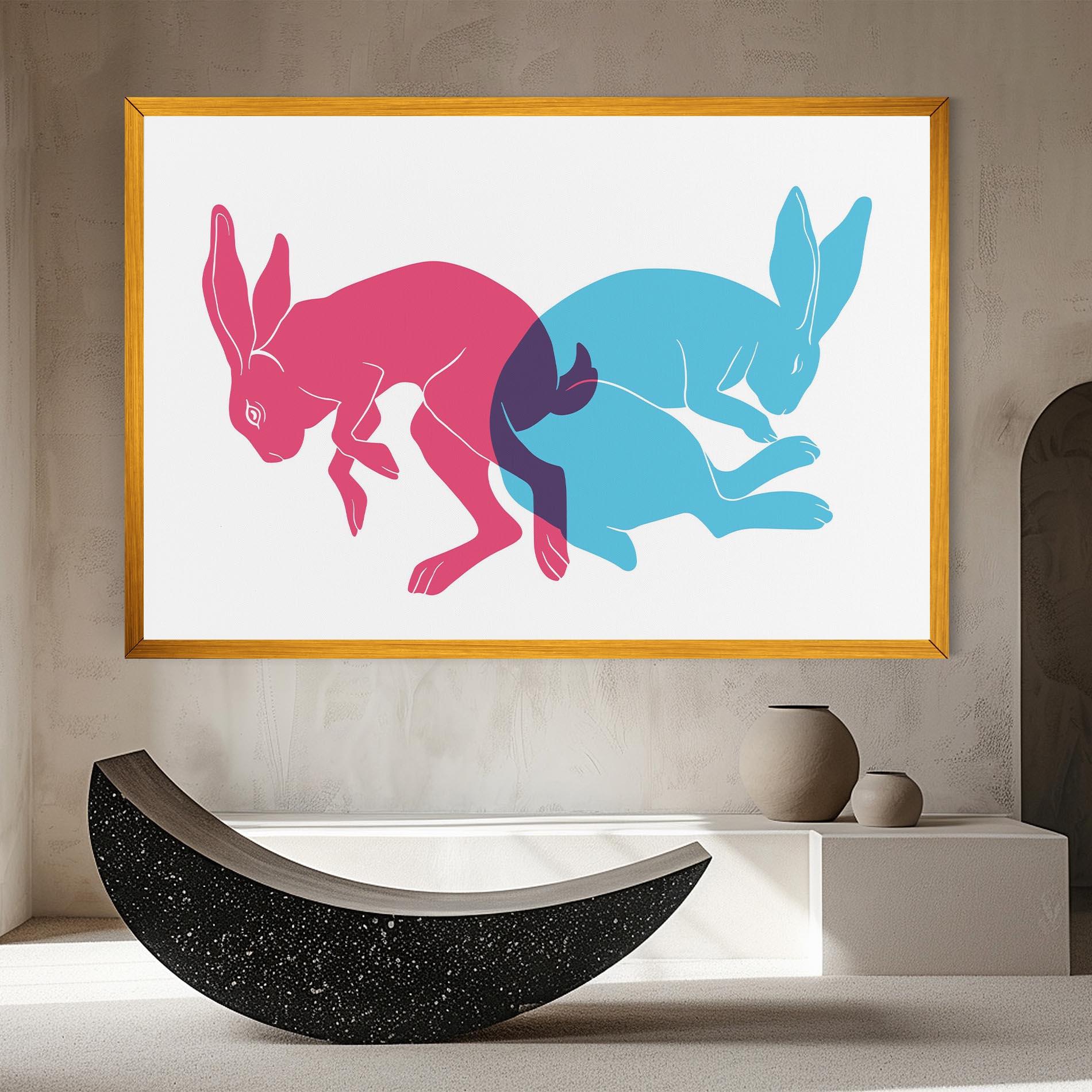 Leinwandbild Rabbits Riso mockup 8
