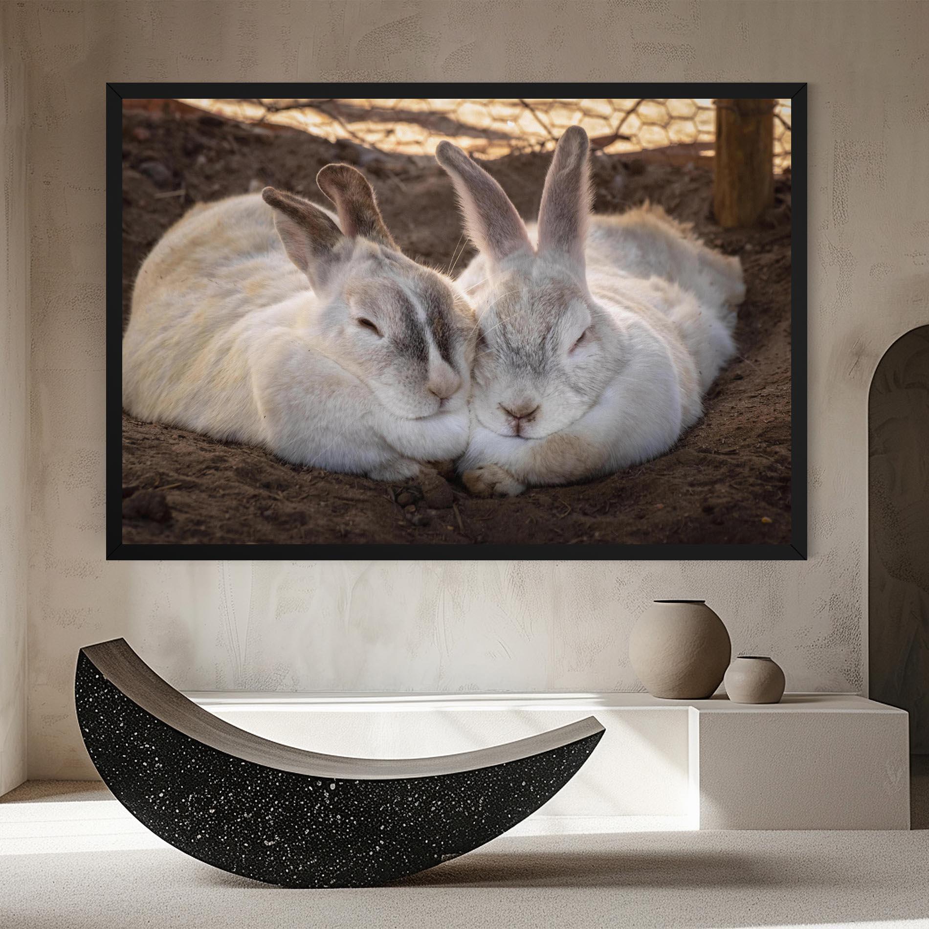 Leinwandbild Light Grey Bunny Sleeping mockup 8
