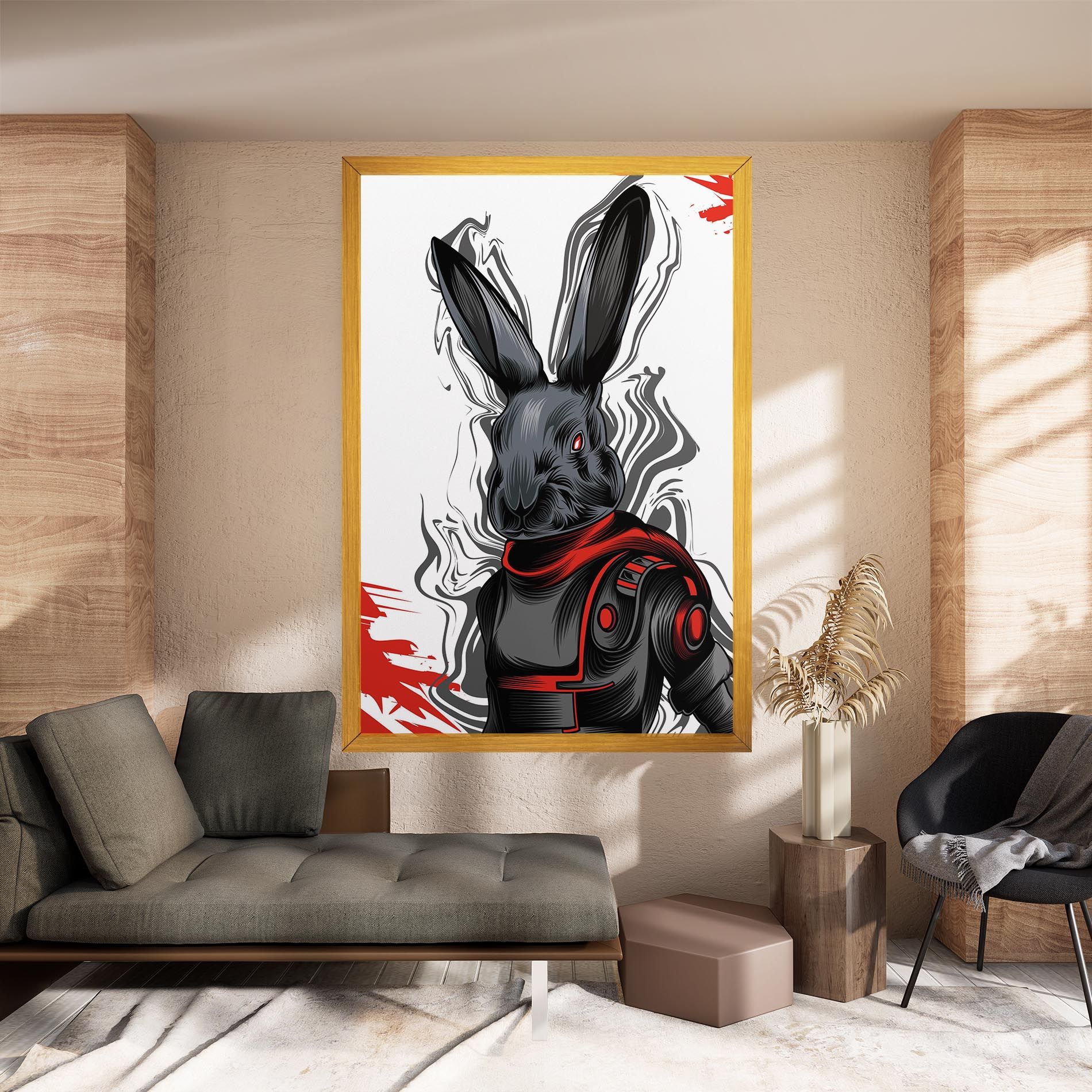 Cyborg Red Bunny mockup 8