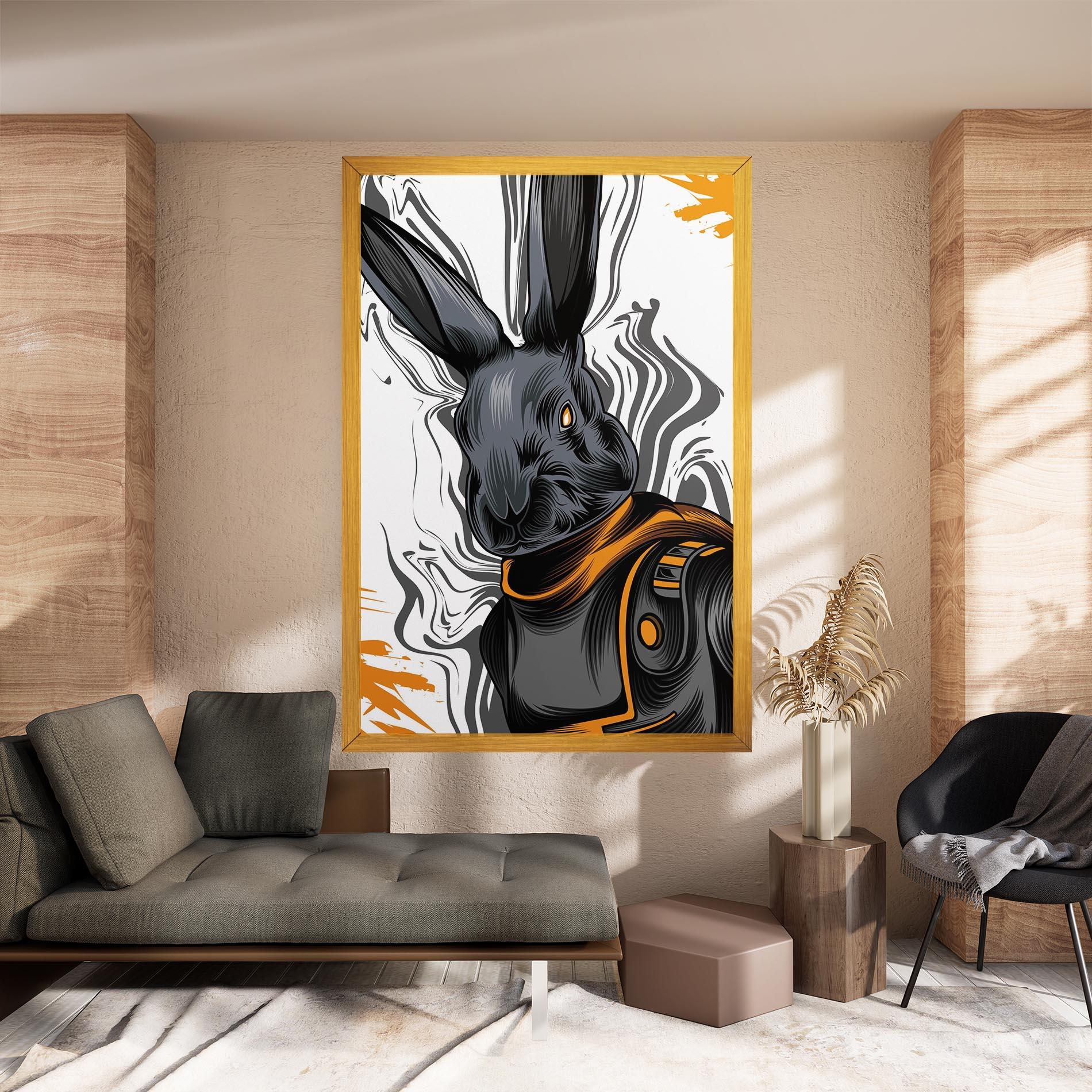Leinwandbild Cyborg Yellow Bunny mockup 8