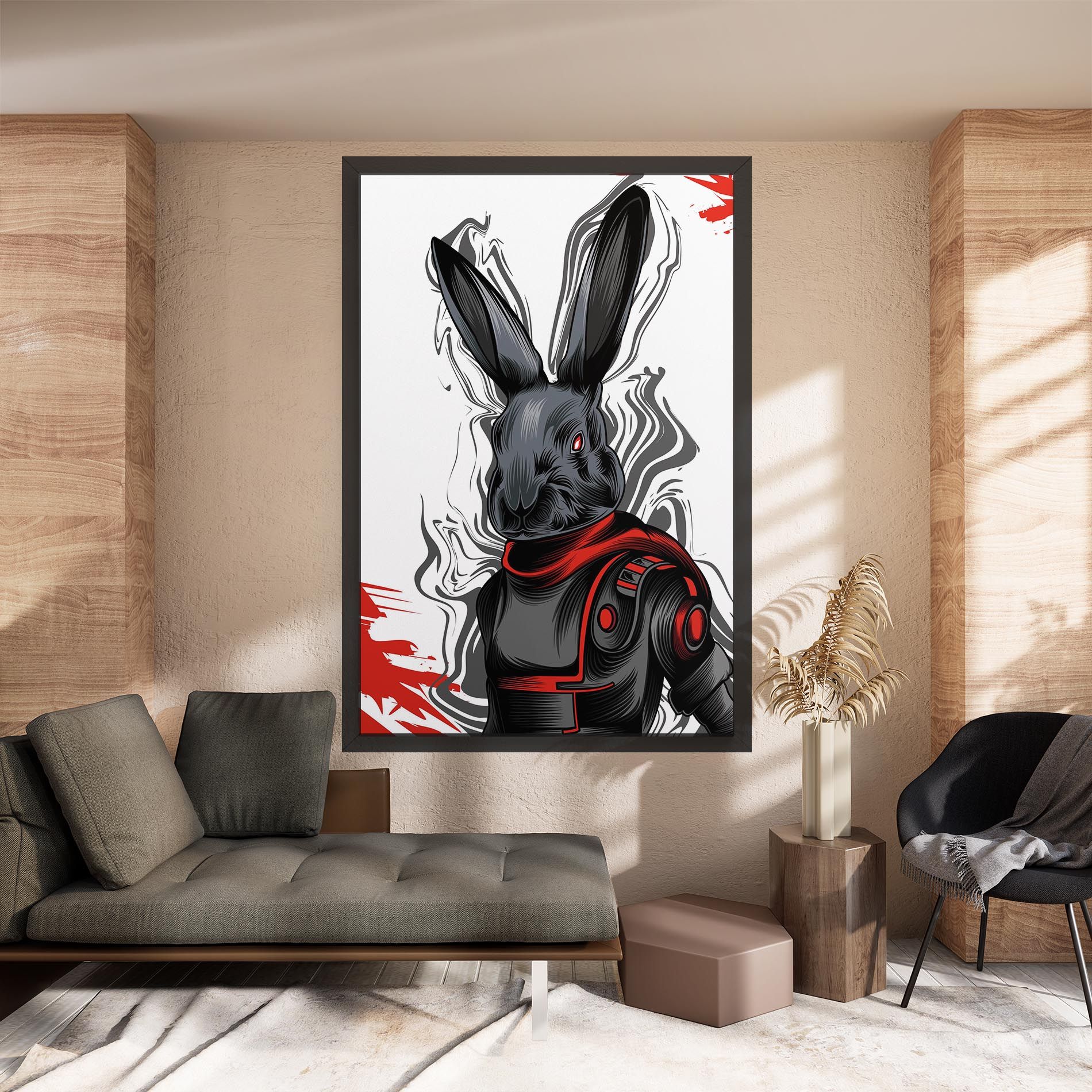 Cyborg Red Bunny mockup 8