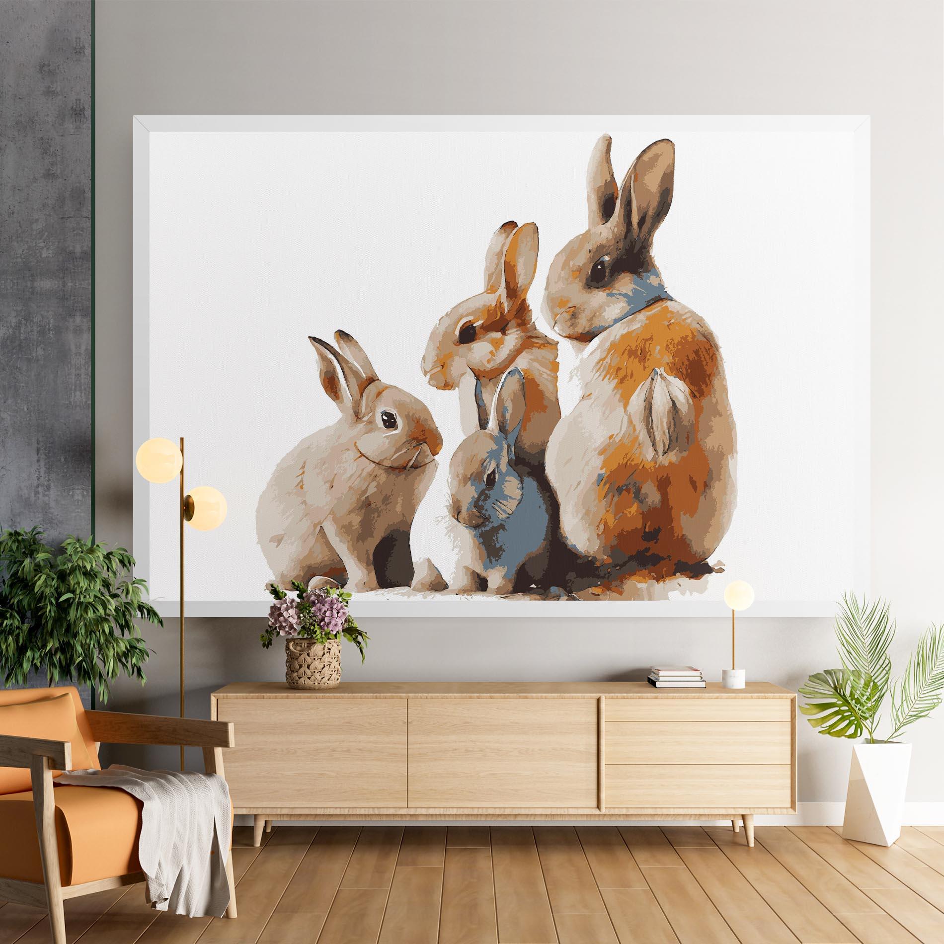 Leinwandbild Bunny Family mockup 9