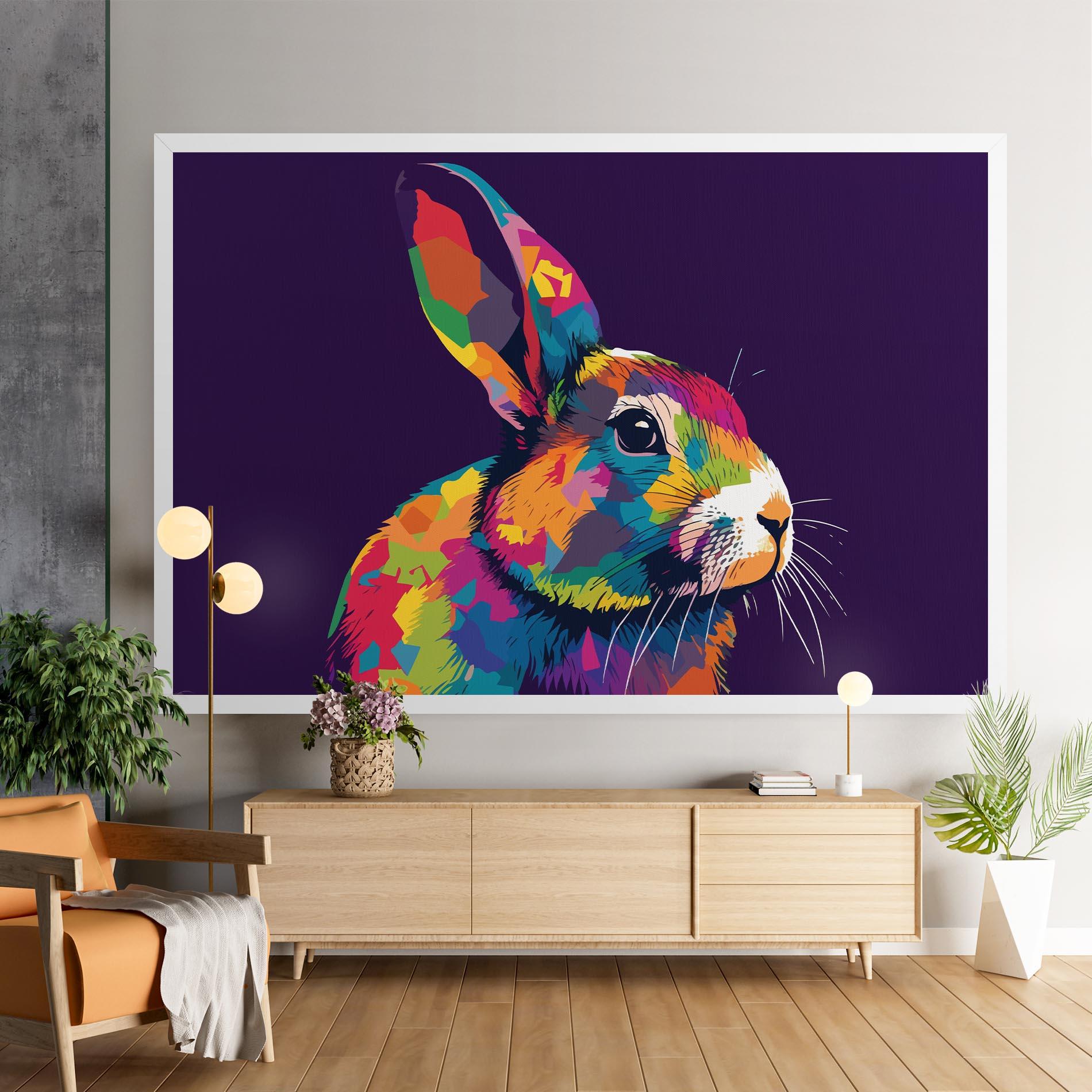 Leinwandbild Bunny On Purple mockup 9