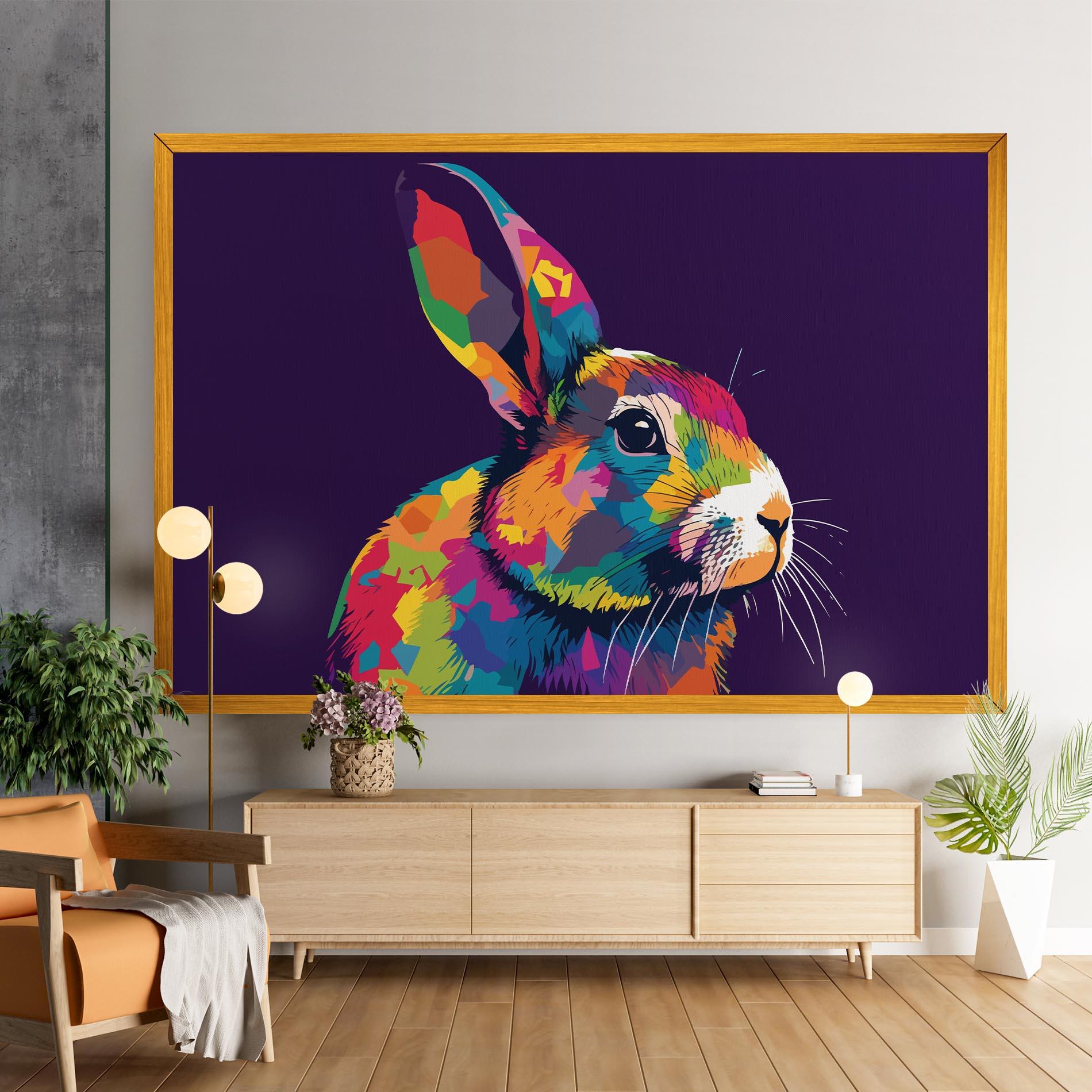 Leinwandbild Bunny On Purple mockup 9