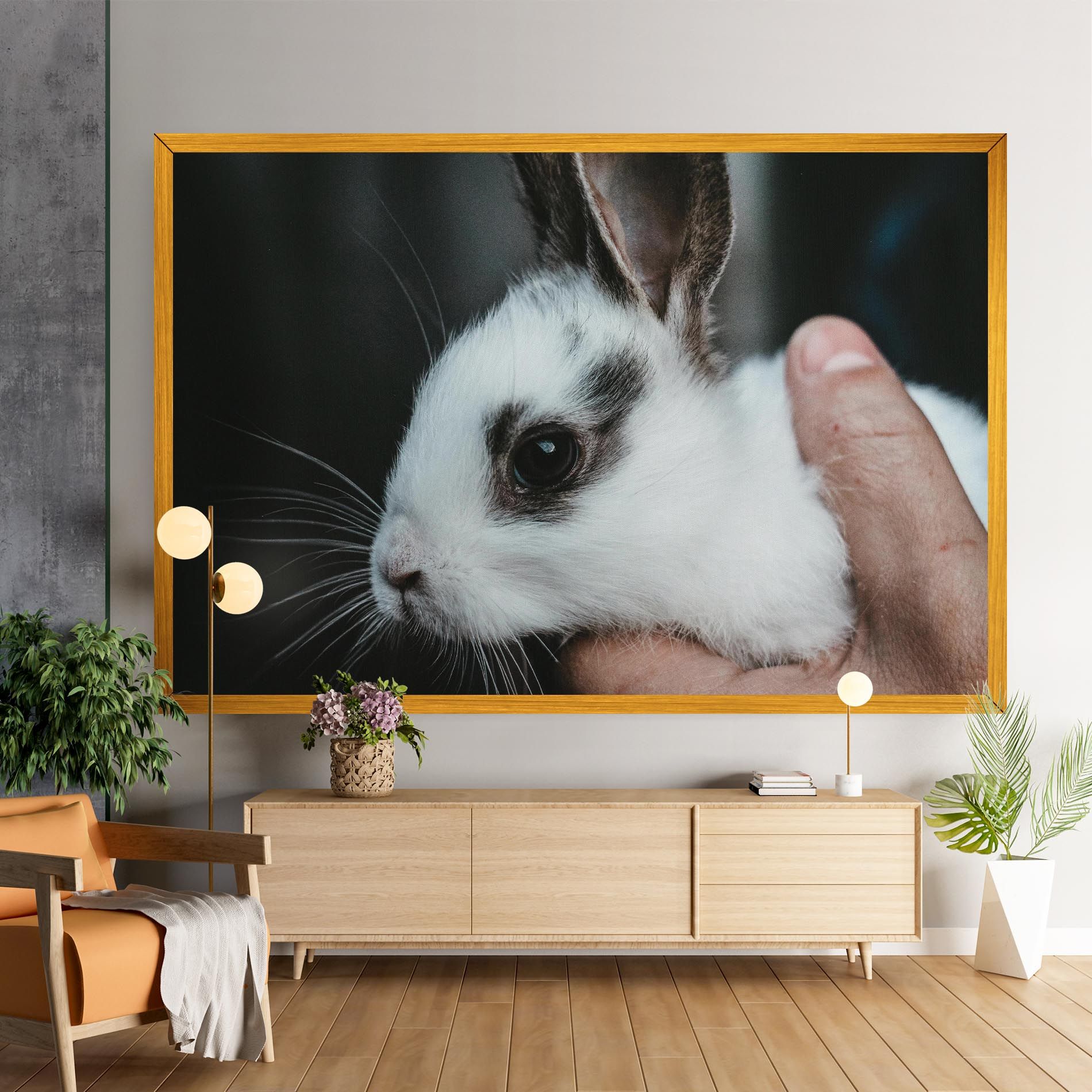 Holding Cute Bunny mockup 9