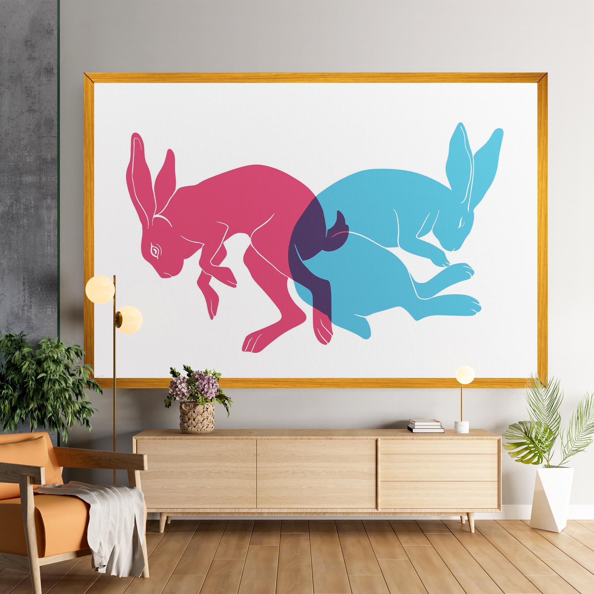 Leinwandbild Rabbits Riso mockup 9