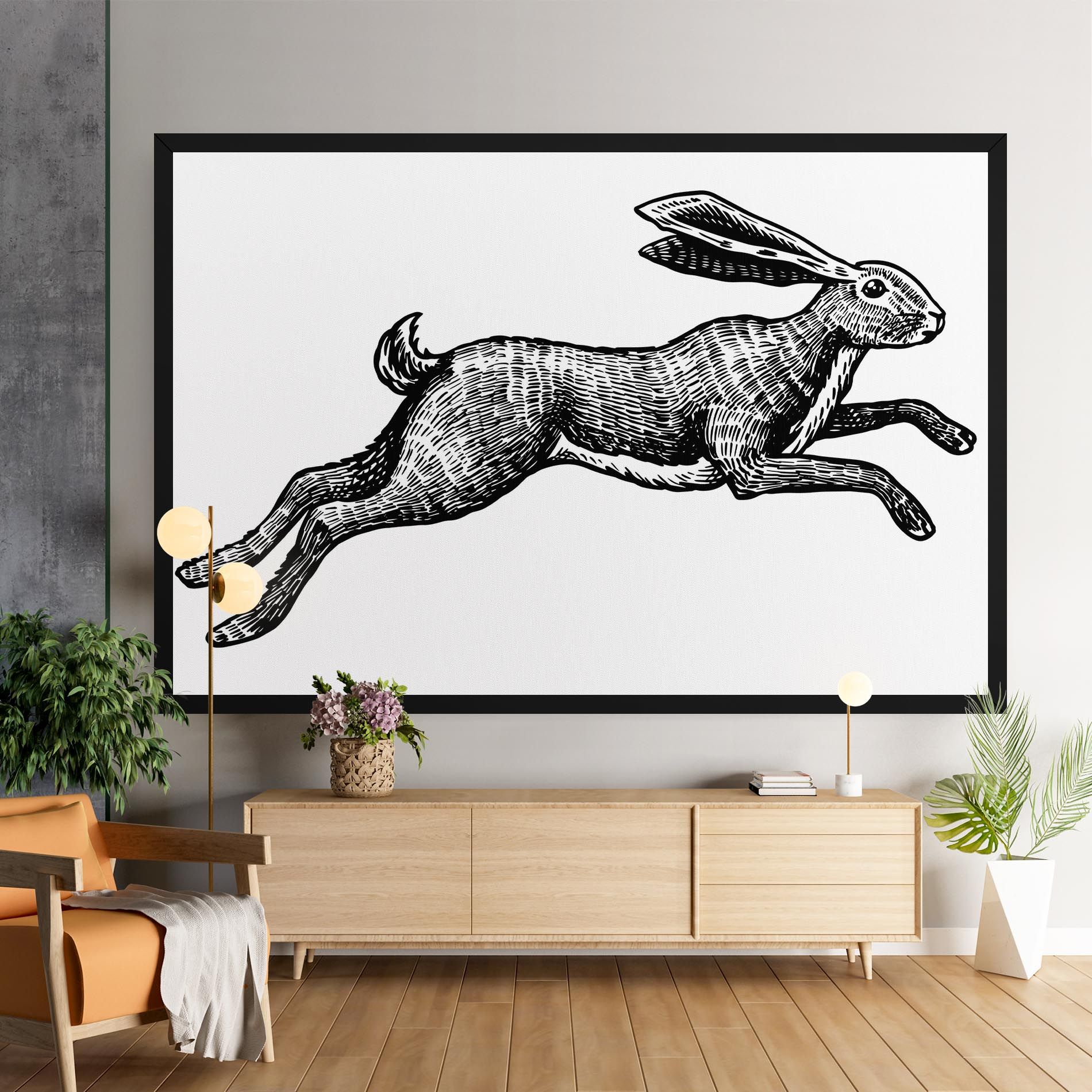 Black Line Bunny mockup 9