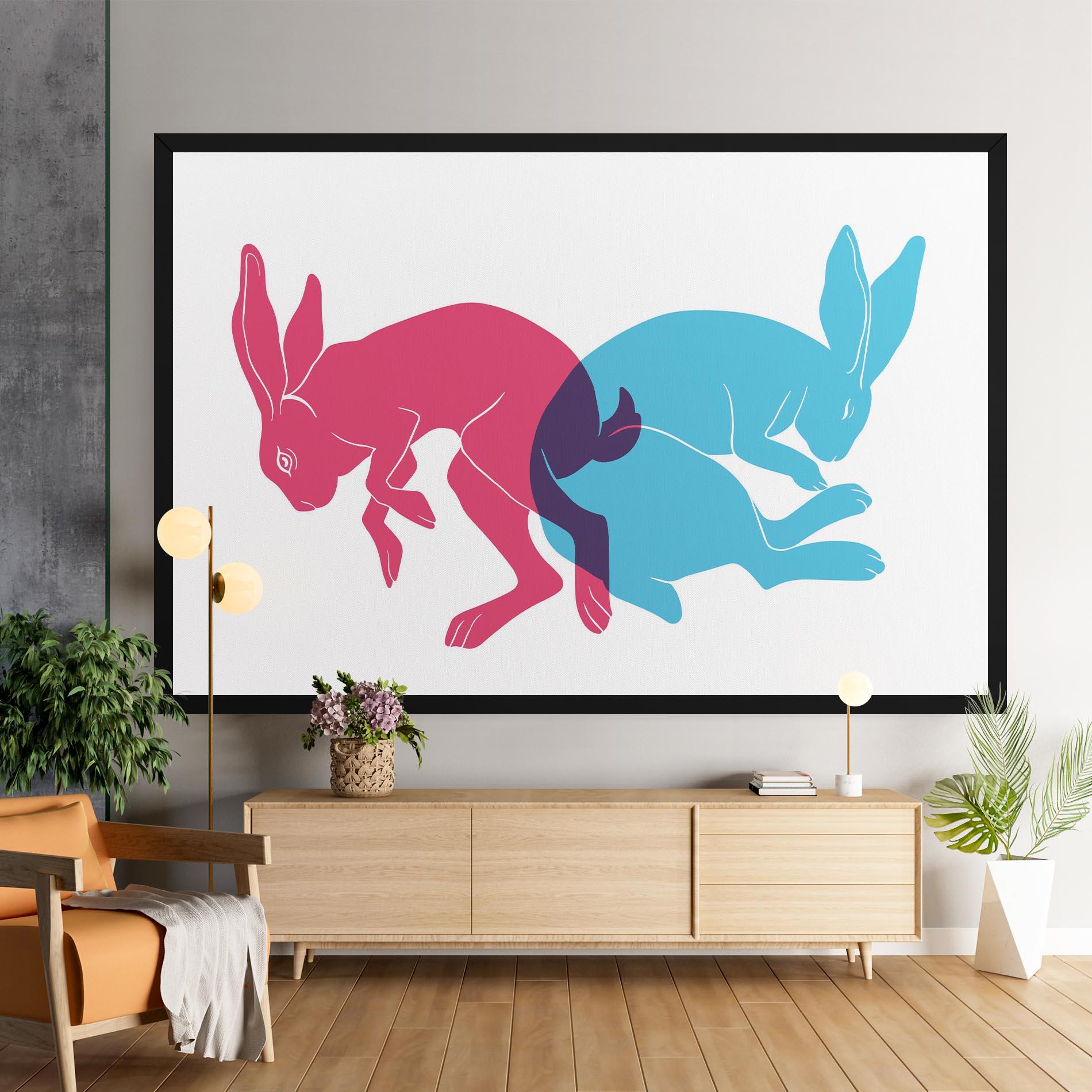 Leinwandbild Rabbits Riso mockup 9