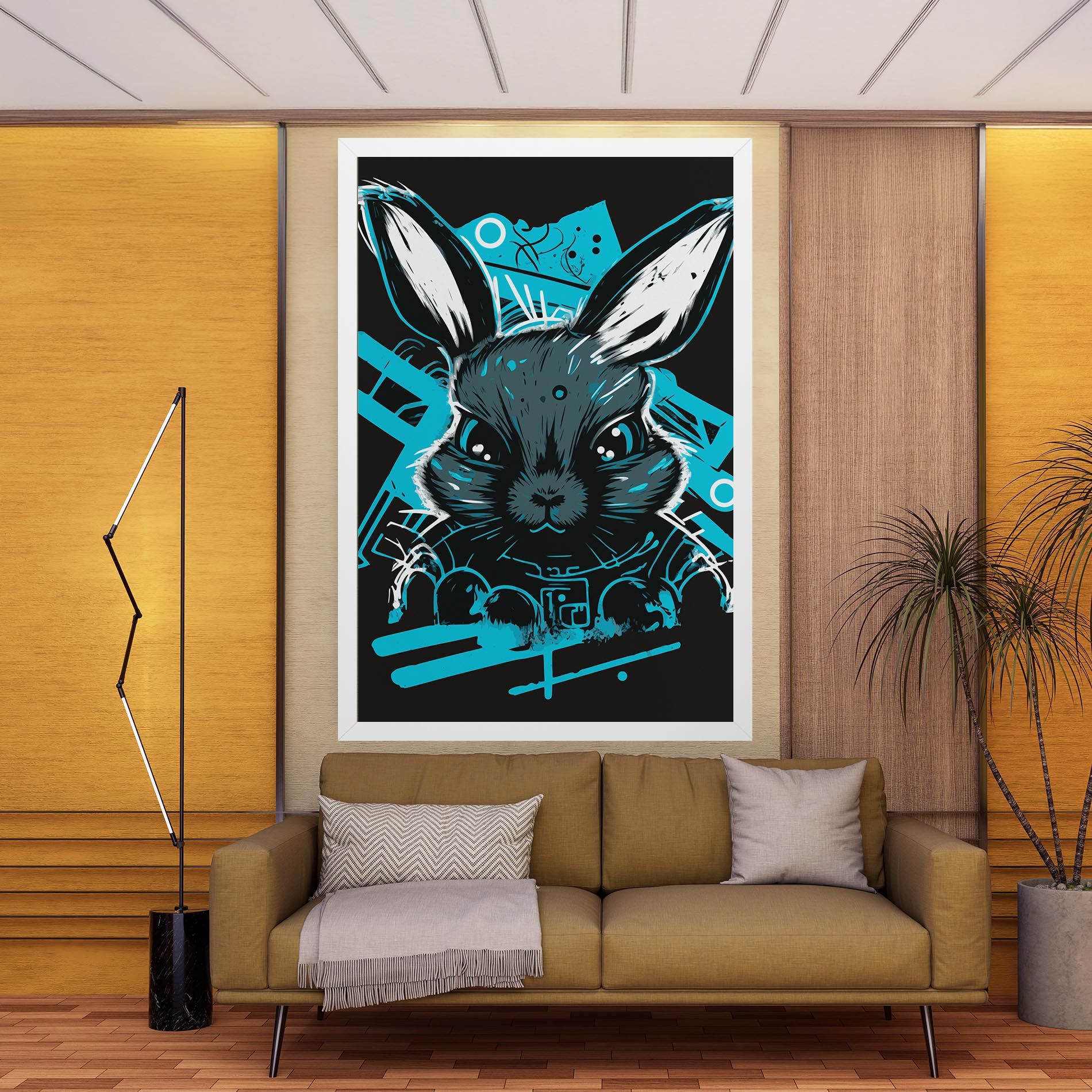Grey Blue Bunny mockup 9