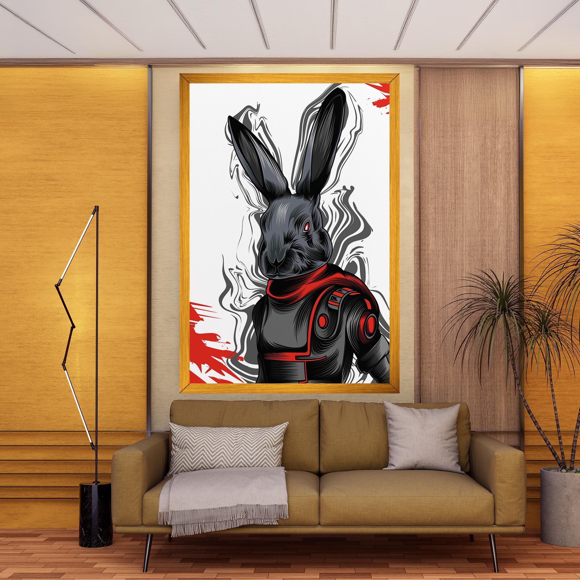 Leinwandbild Cyborg Red Bunny mockup 9